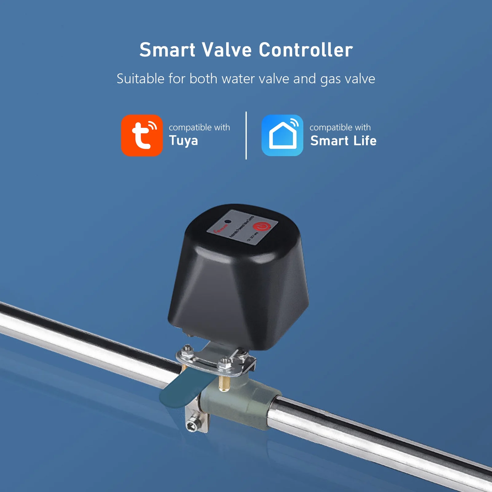 Tomshoo Wi Fi Smart Water Valve Controller for Lever Switch Electric Gas Valve, Sprinkler Timer, and APP Remote Control