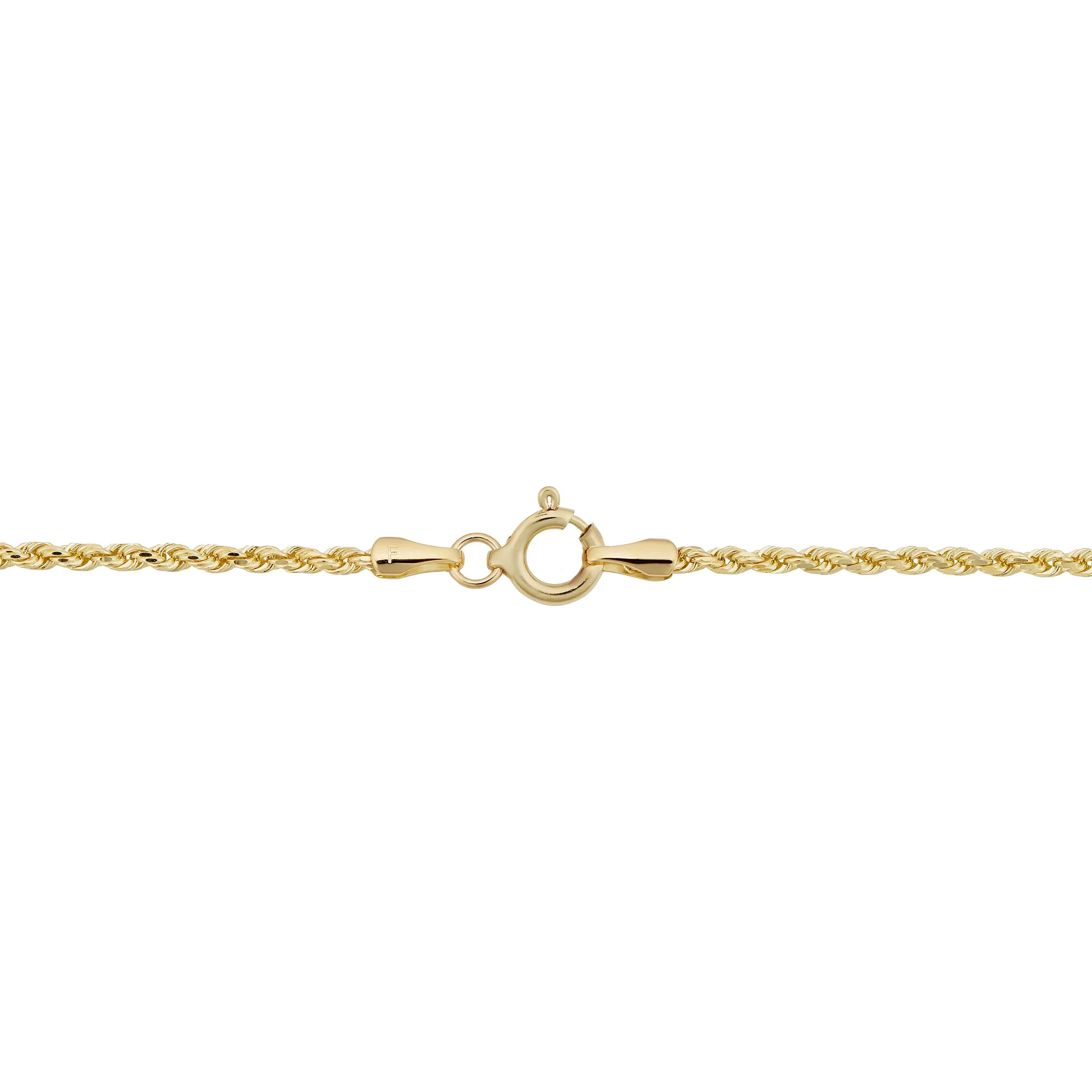 10k Yellow Gold 1.8mm Rope Chain Bracelet (7.5 inch)