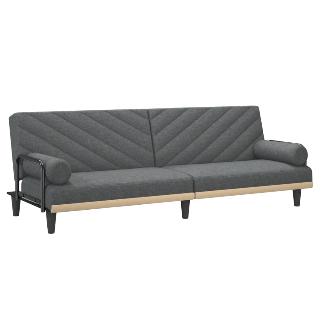 Dcenta Sofa Bed with Armrests Dark Gray Fabric