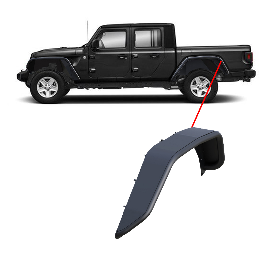 Black Horse Off Road Tubular Rear Fender Flares Matte Black Steel Tffg20r Fits select: 2020-2022 JEEP GLADIATOR