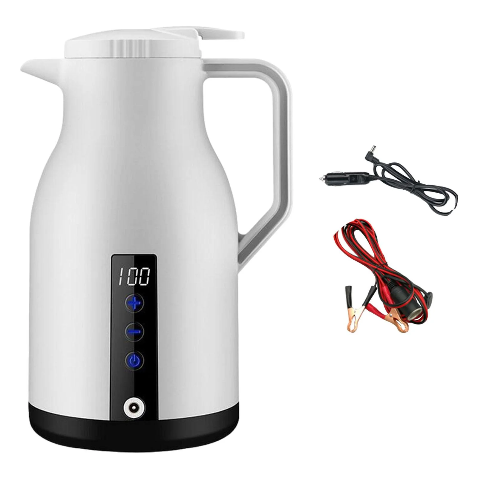 Water Heating Boiler, Water Heating Bottle, Truck Kettle Water Heating Bottle Car Kettle Water Boiler, Boiling Hot Water Kettle, for Tea Milk White Without Base
