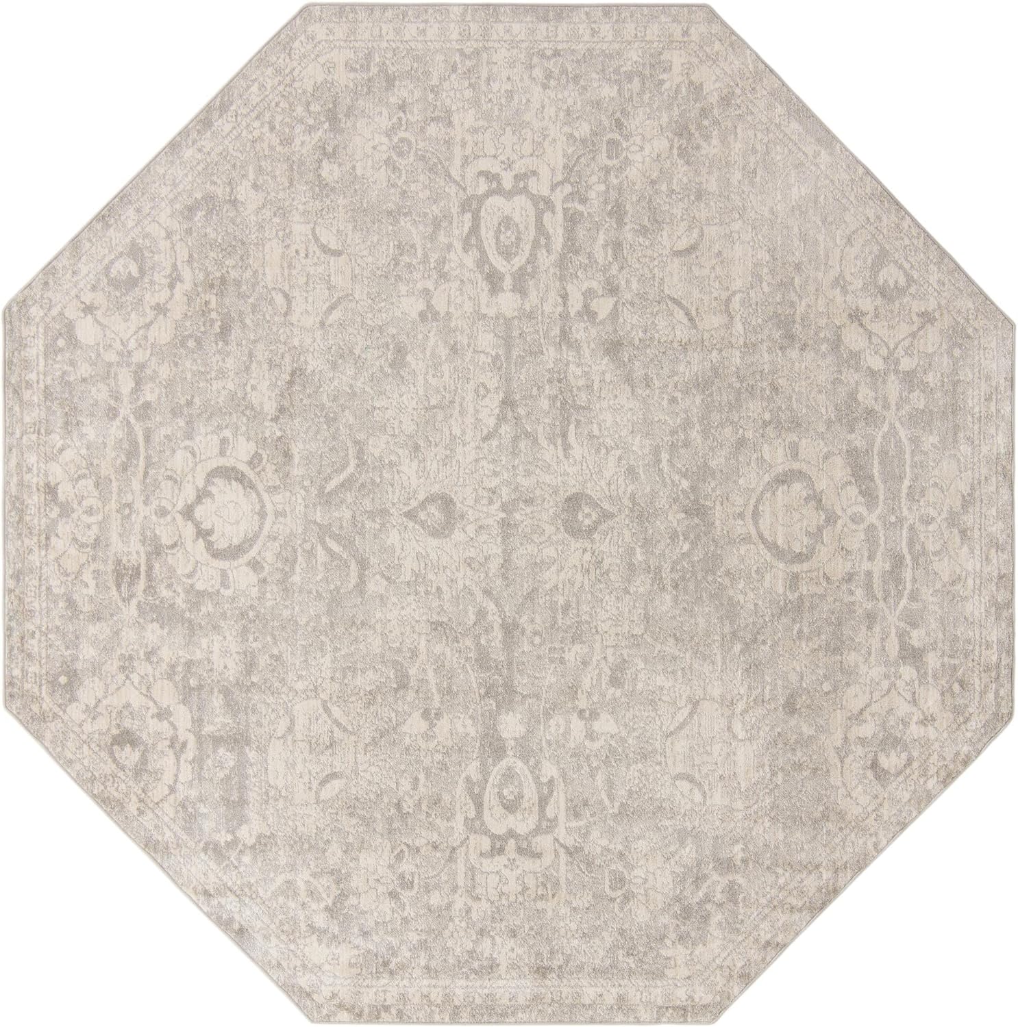 Lola Collection Rug – 8 Ft Octagon Gray Medium Rug Perfect For Living Rooms, Kitchens, Entryways