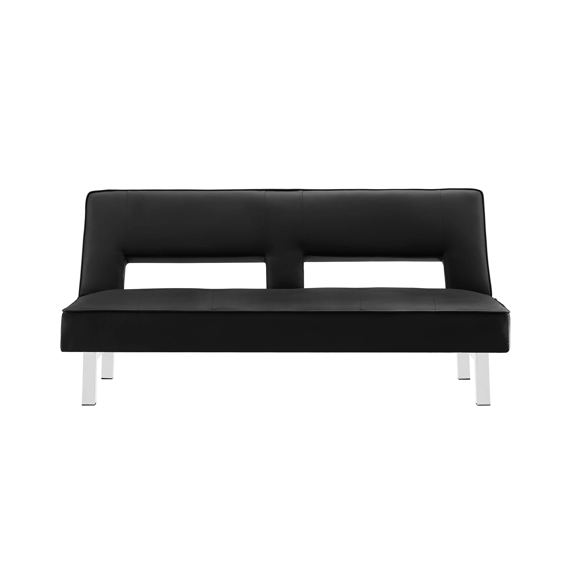 Futon Sofa Bed Sleeper Black Pu