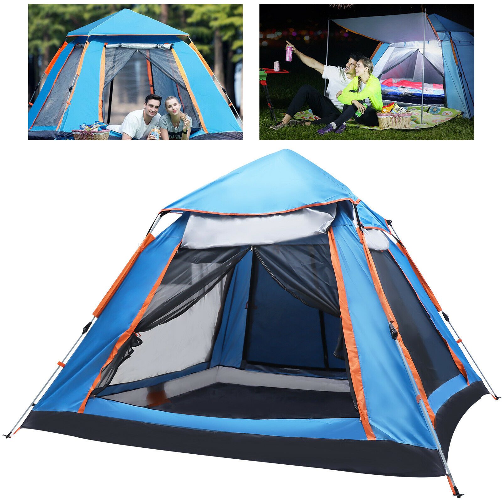 Camping Hiking Tent 4-5 People Waterproof Automatic Outdoor Instant Pop Up Tent