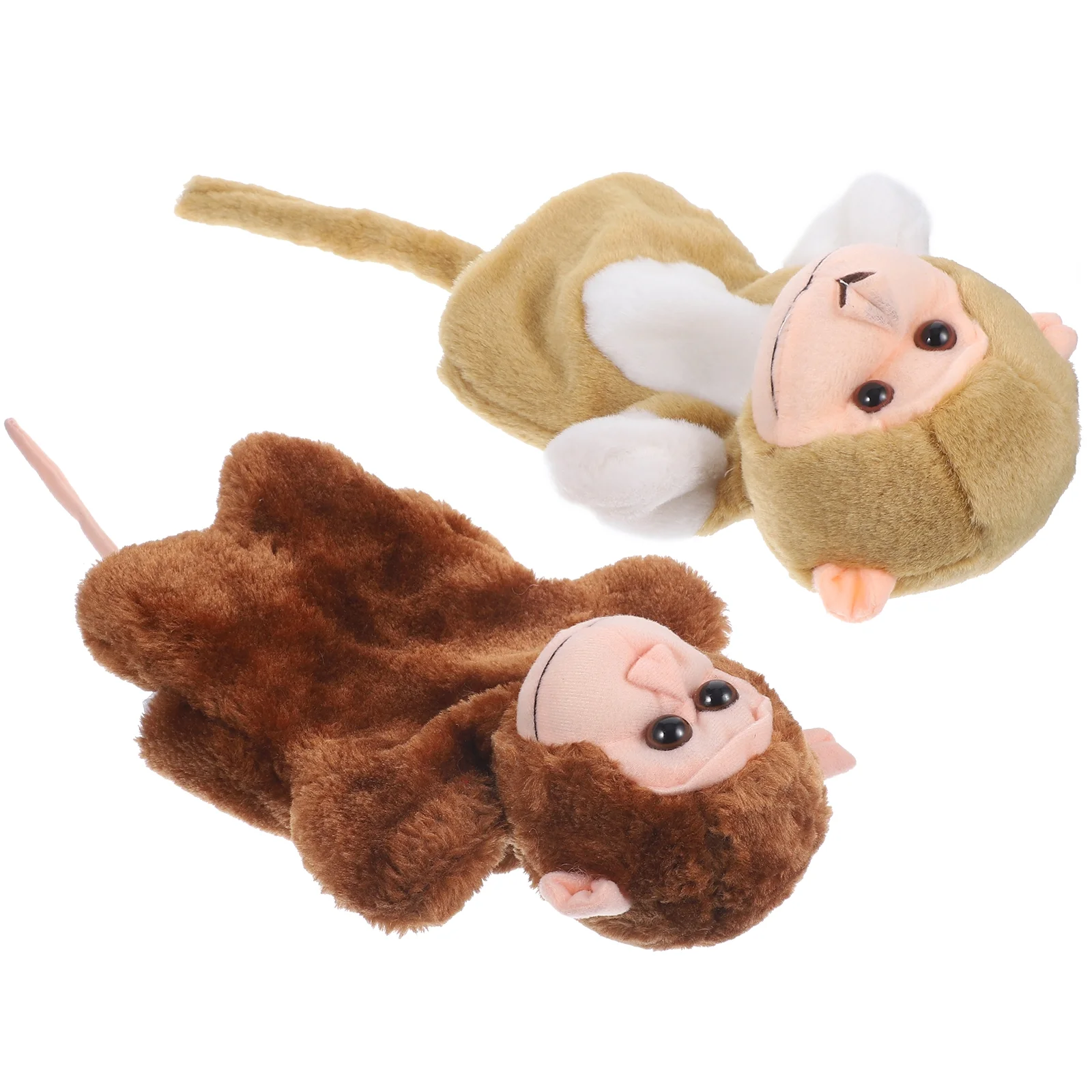 2Pcs Monkey Hand Puppet Decorative Hand Puppet Hand Toy Lifelike Hand Toy