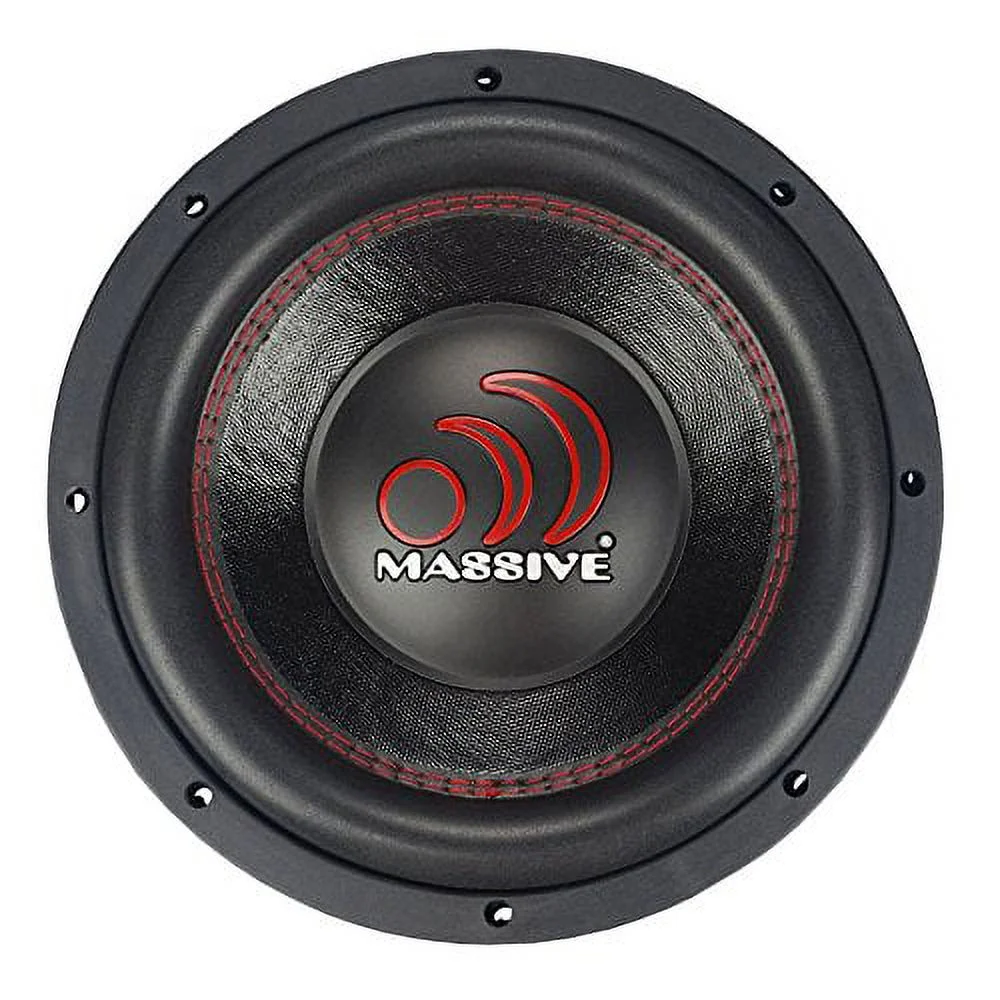 Massive Audio GTX102 10 Inch 1400W Dual Voice Coil 2 Ohm Car Subwoofer, Black