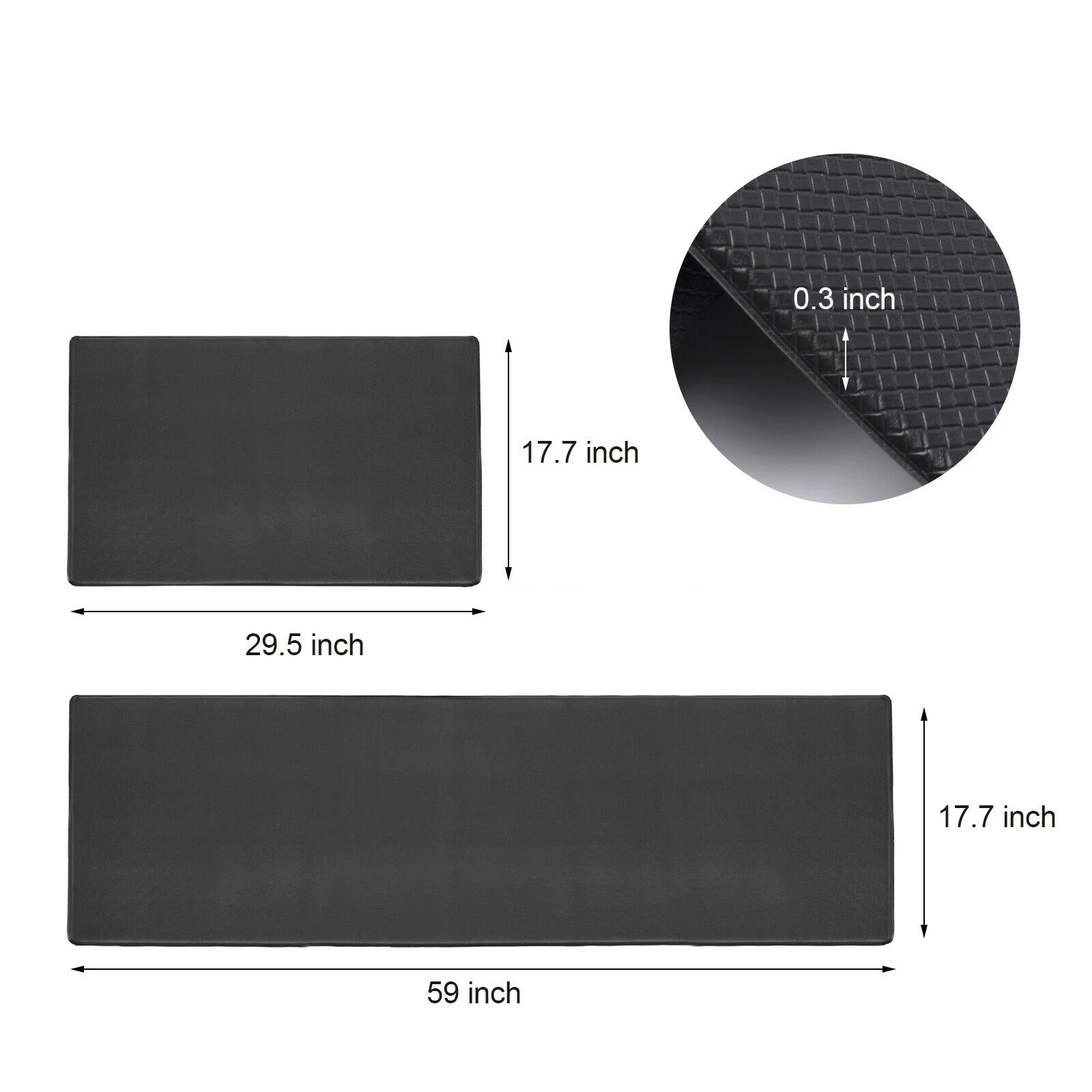 2pcs Rugs Versatile PVC Kitchen Floor Mat Non-Slip Protector Kitchen Floor Mat