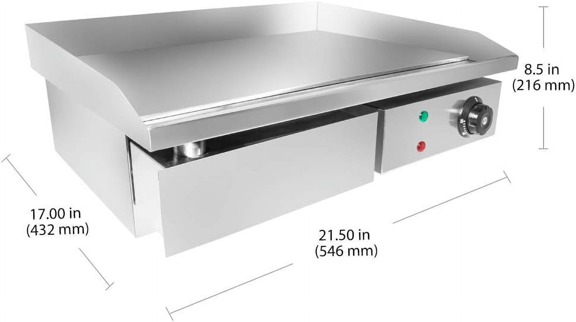 Flat Top Griddle | Teppanyaki Grill With Manual Control | Nonstick Pan | Meat, Vegetables, Fish | 110V (21.5