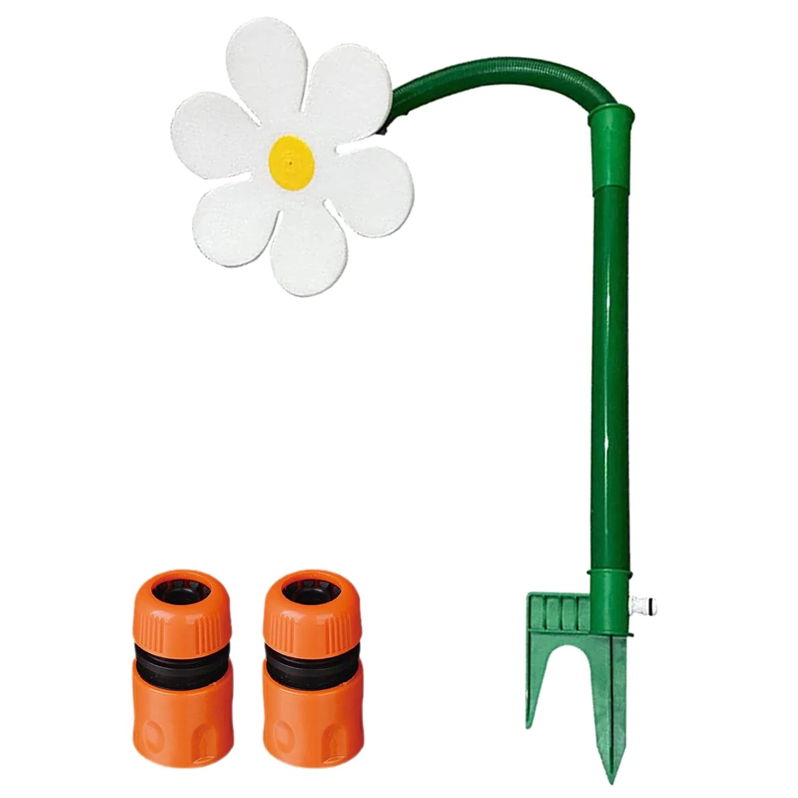 TBOLINE New Flower Shaped Dancing Sprinklers Funny Lawn Watering with 2pcs Adapter (White)