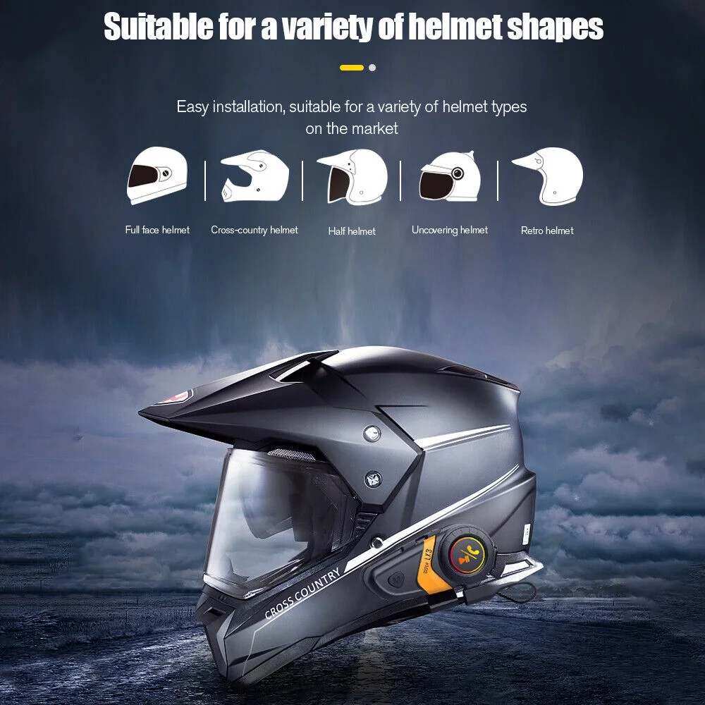 kydely Motorcycle Helmet Headset Wireless Bluetooth Headphone Speaker Hands-Free(Red)