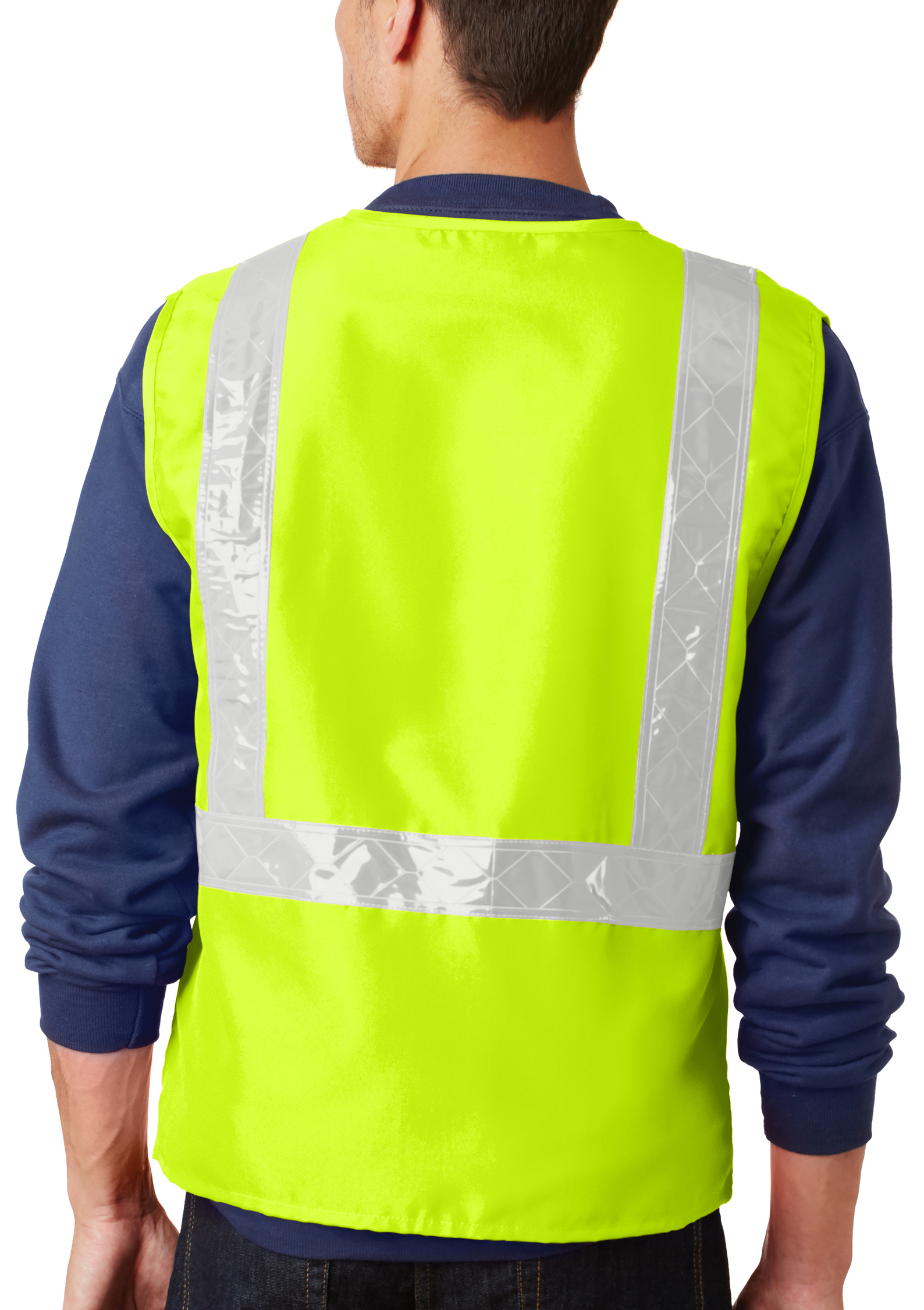 Mens High Visibility Safety Work Vest - Safety Yellow, Small/Medium