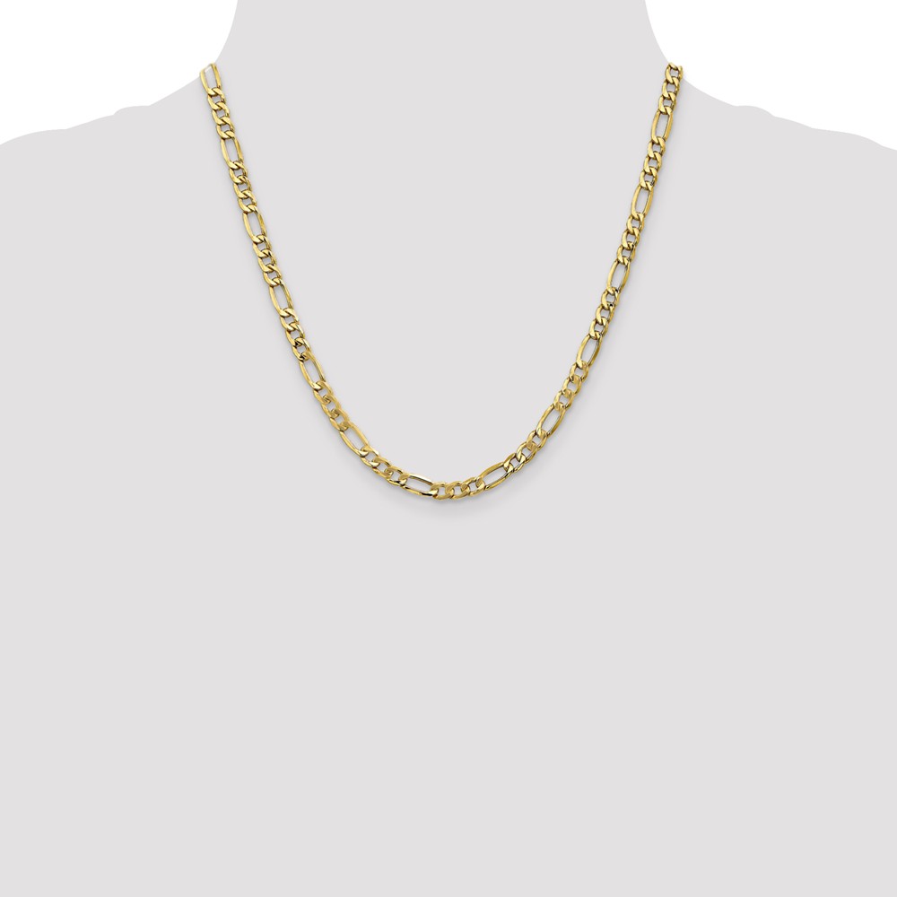 Leslie's Real 10kt Yellow Gold 5.35mm Semi-Solid Figaro Chain; 20 inch; Lobster Clasp; for Adults and Teens; for Women and Men