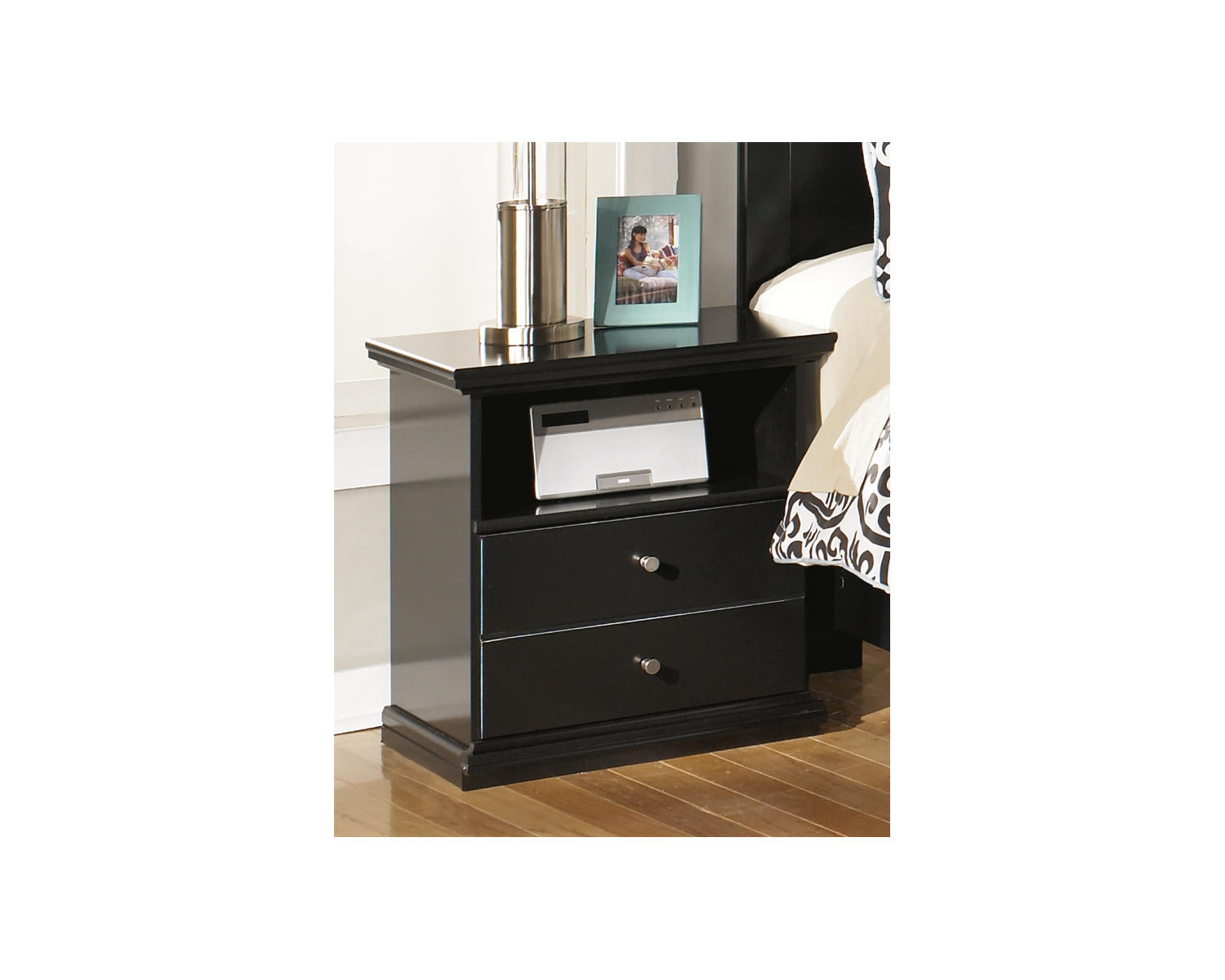 Signature Design by Ashley Casual Maribel Nightstand, Black