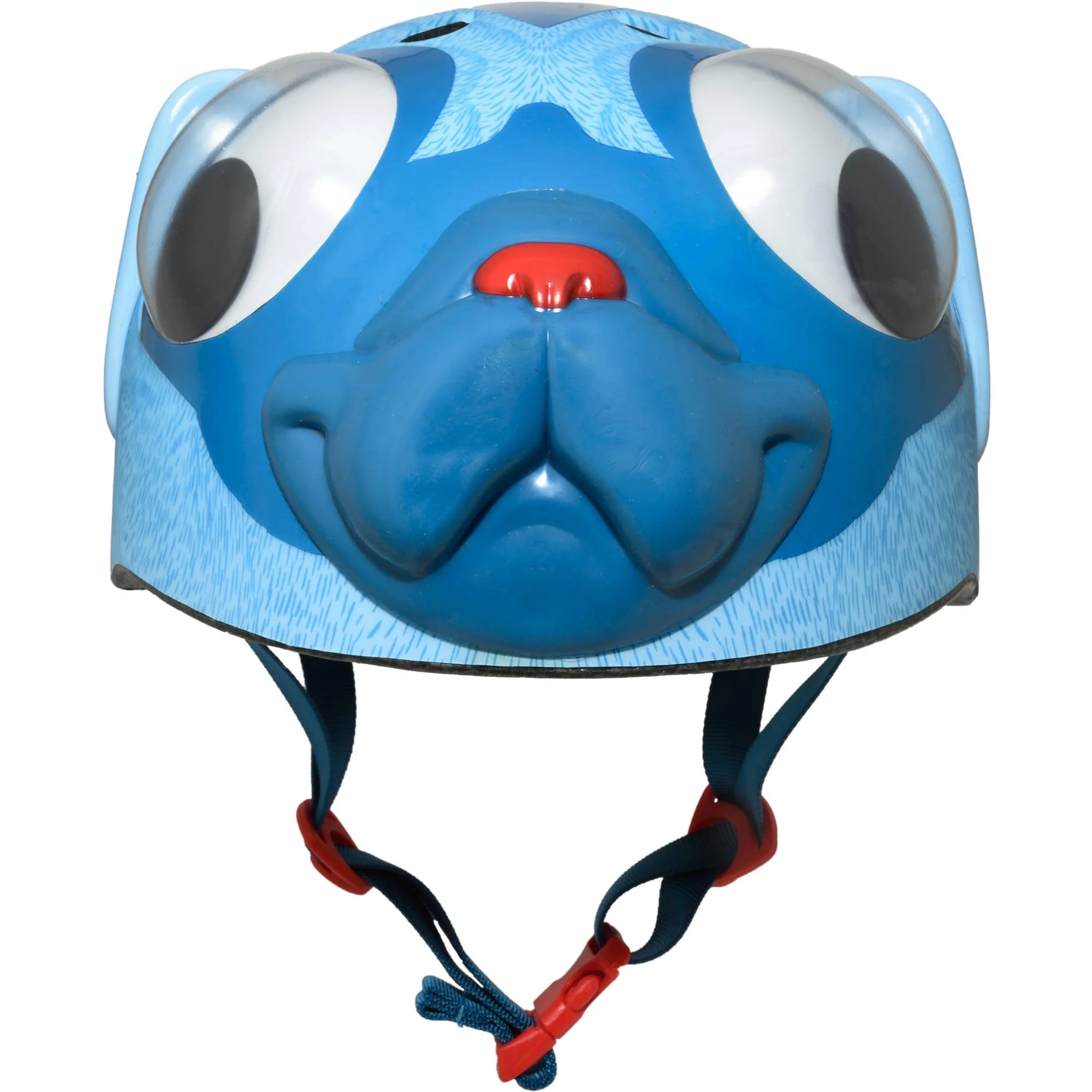 Raskullz Pugsley Pug Blue Bike Helmet with Googly Eyes, Toddler 3+ (48-52 cm)