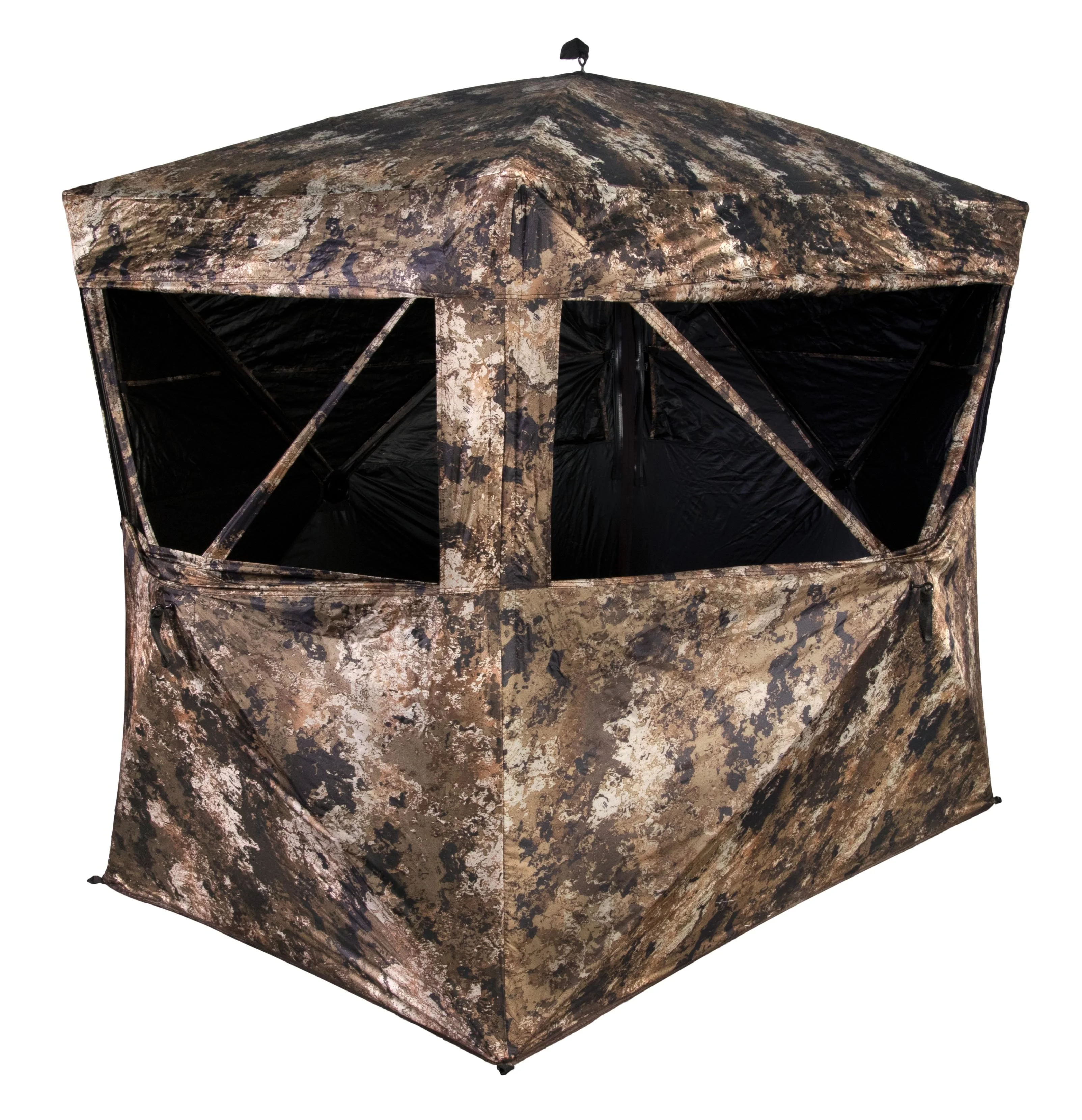 MUDDY THE GARAGE THREE PERSON 4 X 6 POP-UP GROUND BLIND, GARAGE DOOR FOR FULL END OPENING