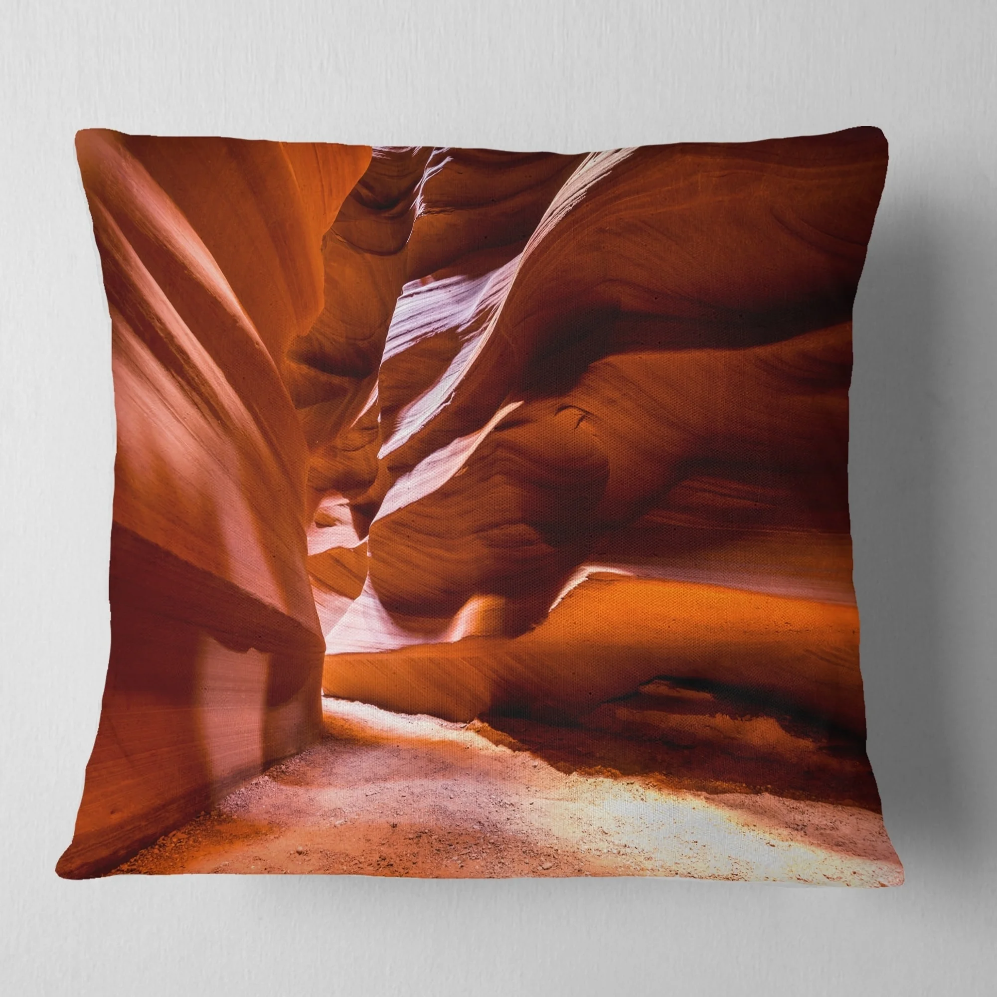 DESIGN ART Designart 'Breathtaking Antelope Canyon' Landscape Photo Throw Pillow 18 in. x 18 in. Medium