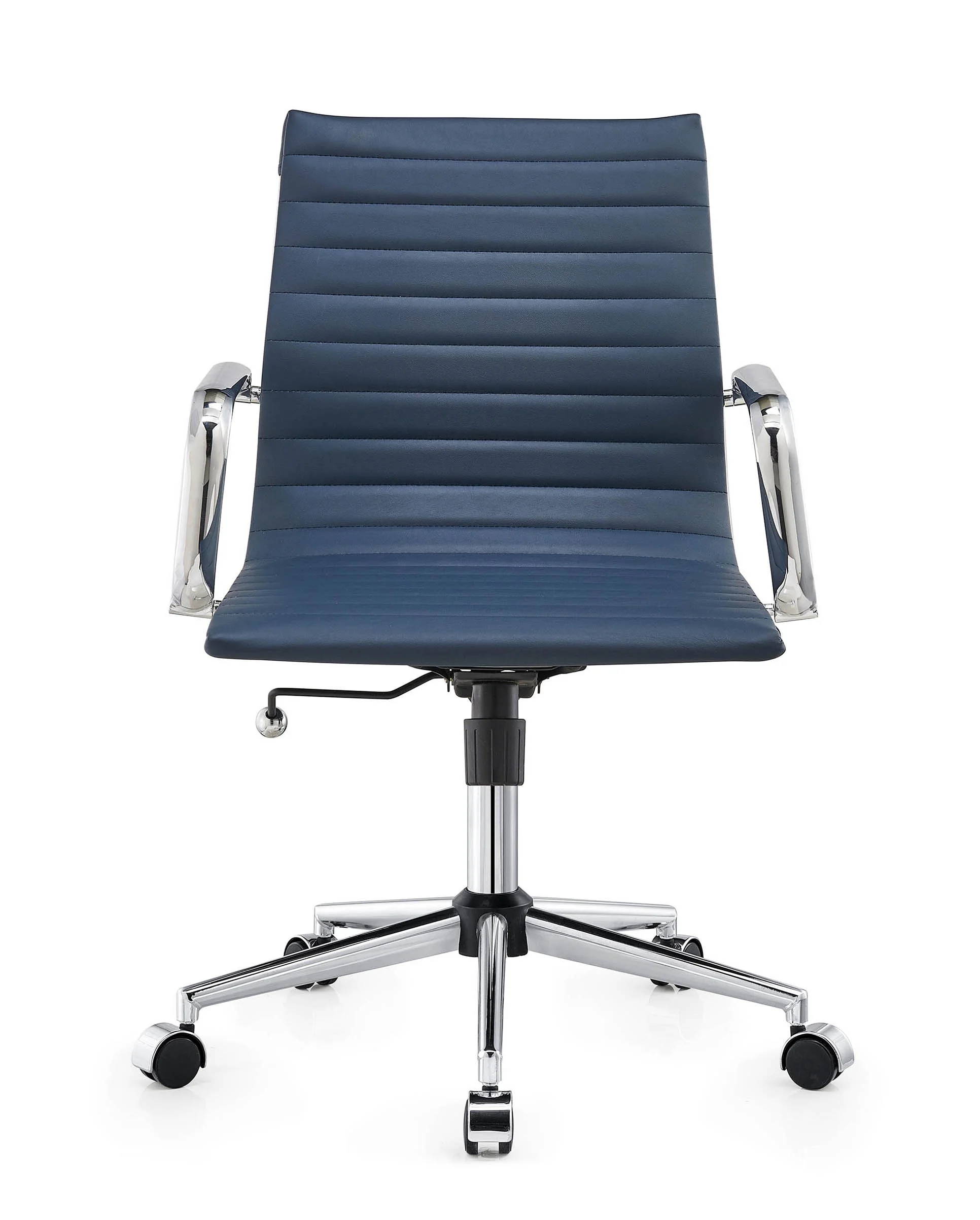 CAROCC Mid Back Home Office Desk Chair Task Chair with Armrest Swivel Chair in Durable Vegan Leather Ergonomic Desk Chair for Extra Back & Lumbar Support