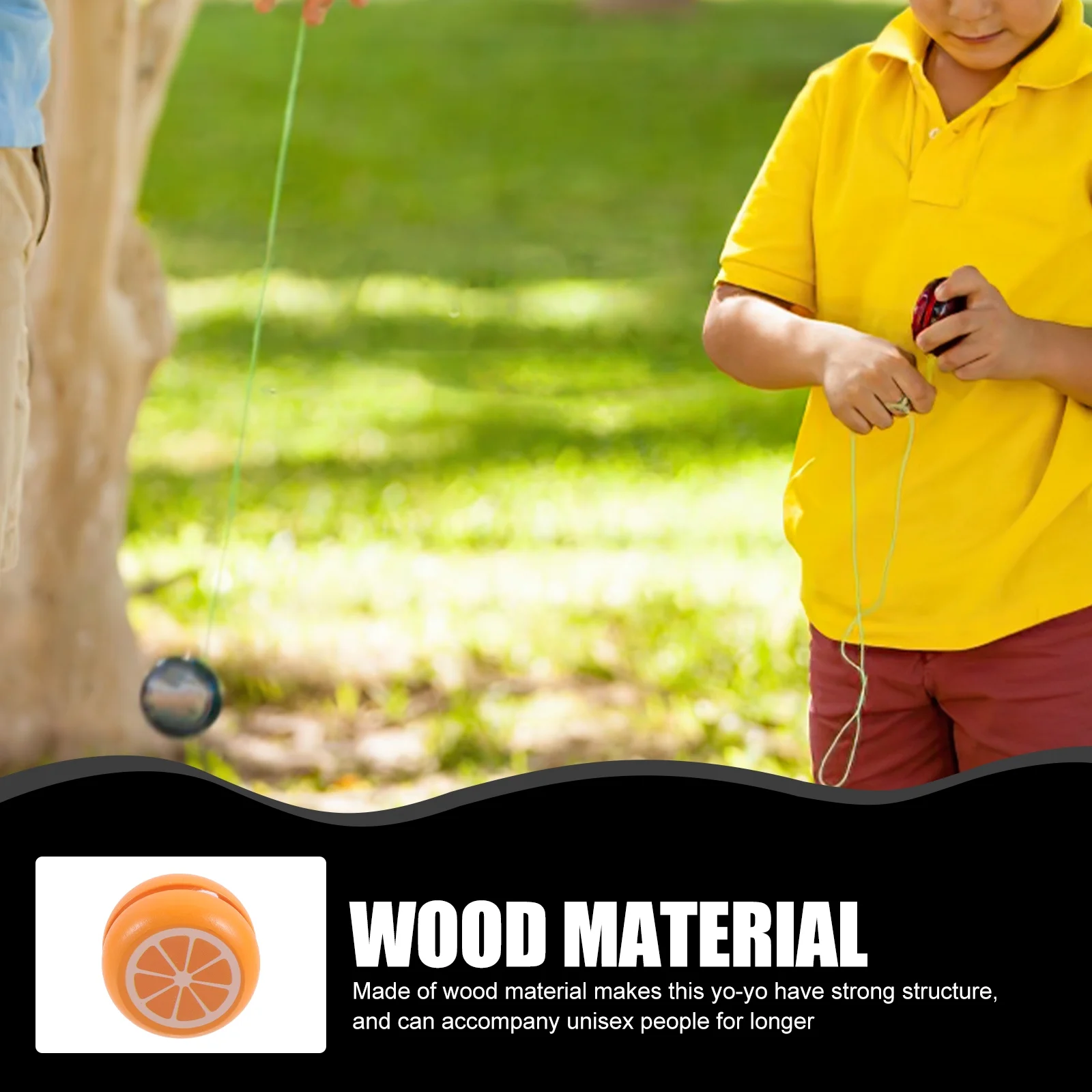 Cartoon Wooden Yo-Yo Children's Cute Animal Kindergarten Gift Educational (Orange Orange) Ball Schools Supplies Yoyo Funny Student