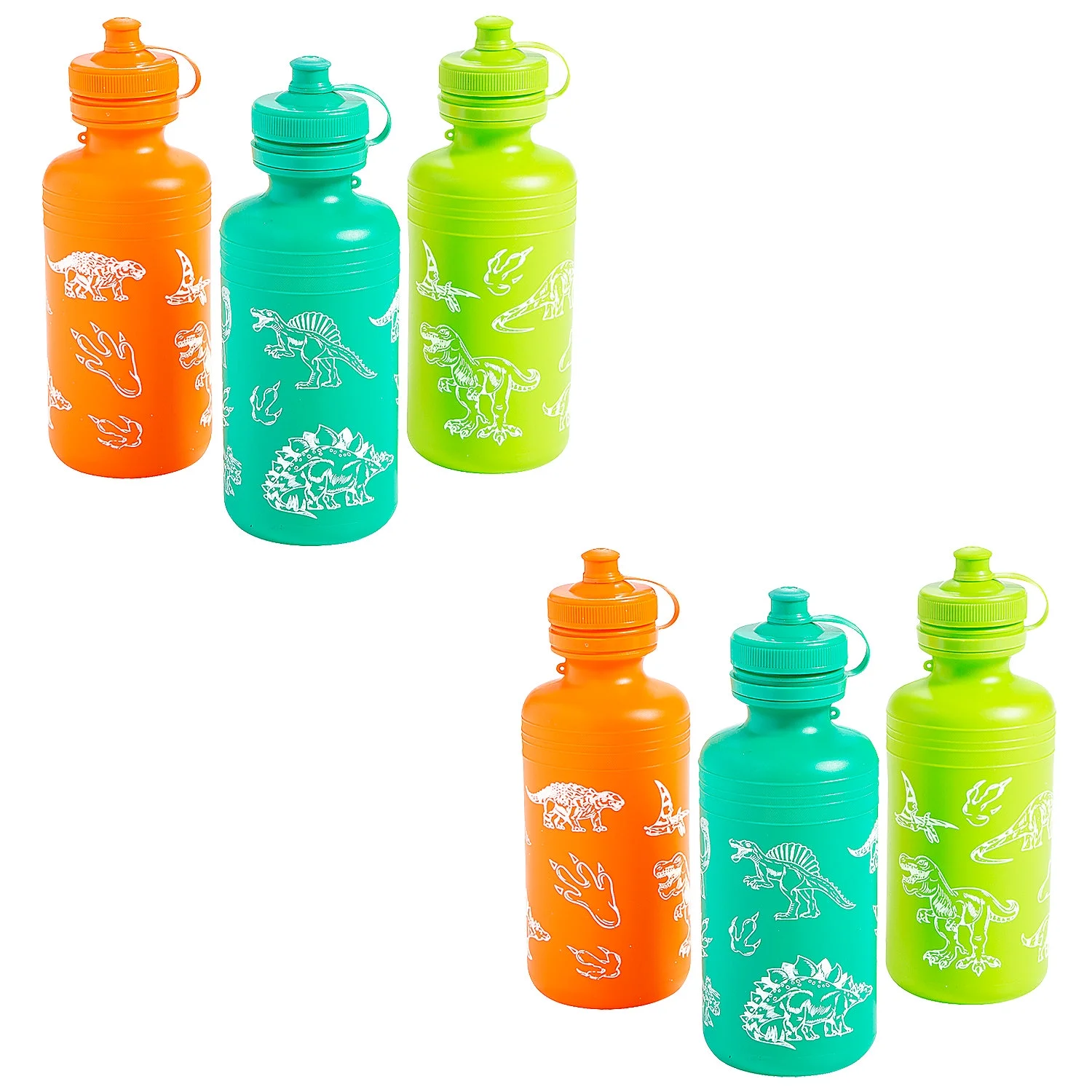 Fun Express Dinosaur Reusable BPA-Free Plastic Water Bottles Bulk 60 Ct