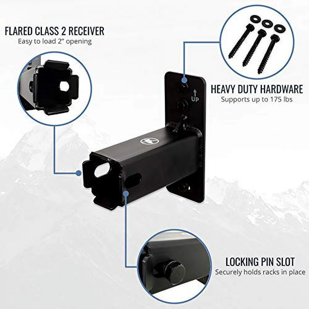 StoreYourBoard Hitch Wall Mount, Bike and Cargo Rack Hanging Garage Organizer, Trailer Hitch Receiver Storage, Holds Max 175 lbs (2 inch)