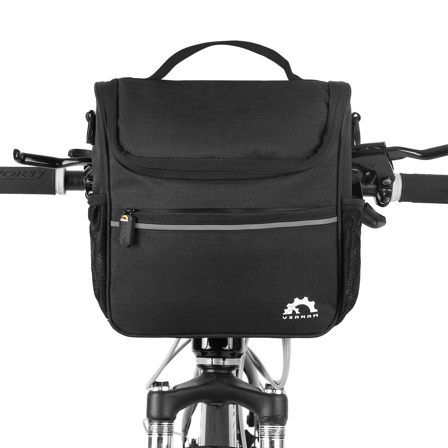 Carevas Waterproof Bike Handlebar Insulated Cooler Bag Front Bag Mountain Road Cycling Handlebar Basket Bag Pannier Shoulder Bag