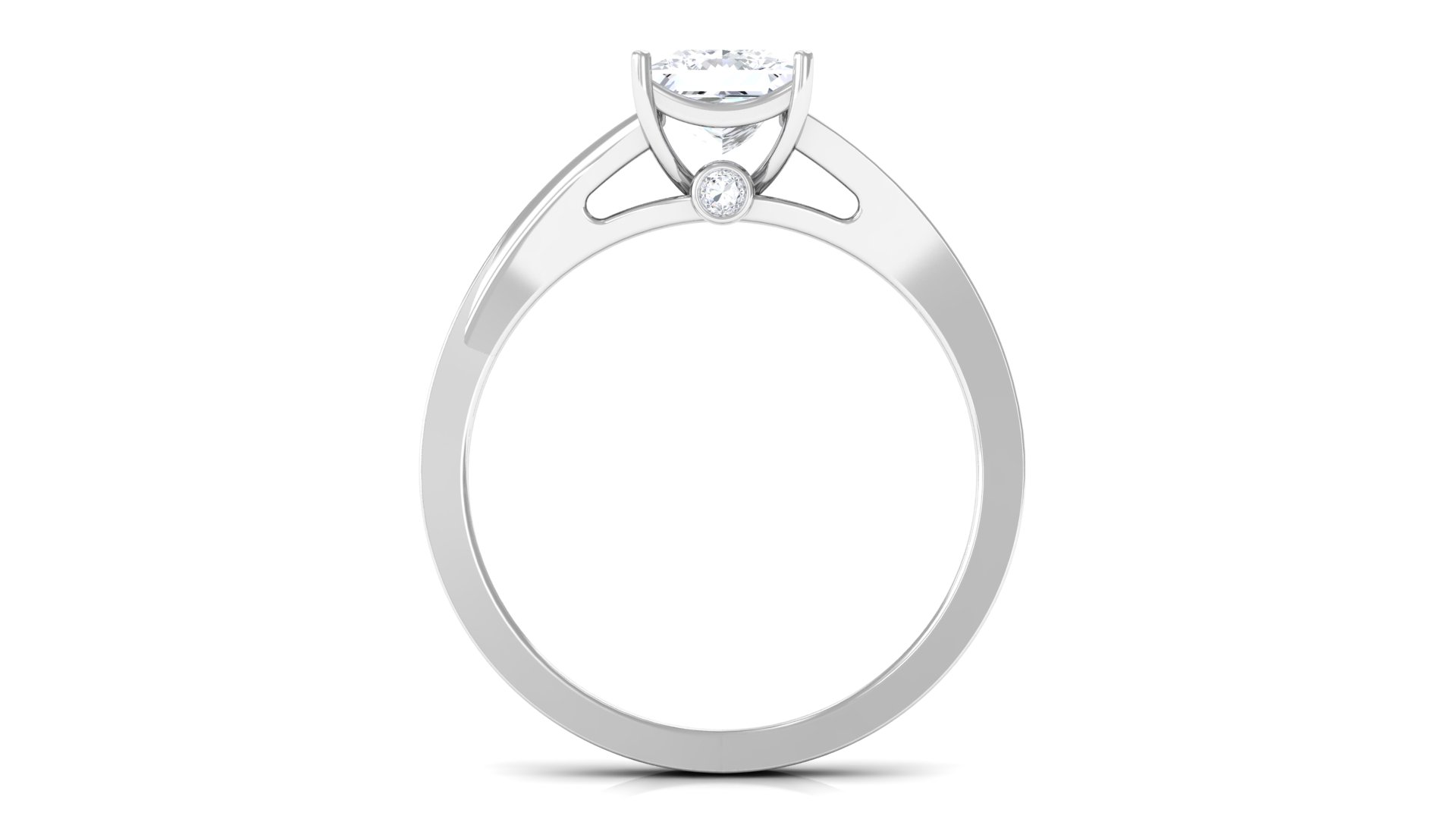 Princess Cut Moissanite Solitaire Engagement Ring for Women (1.25 CT) - D-VS1 Grade, 925 Sterling Silver, US 4.00