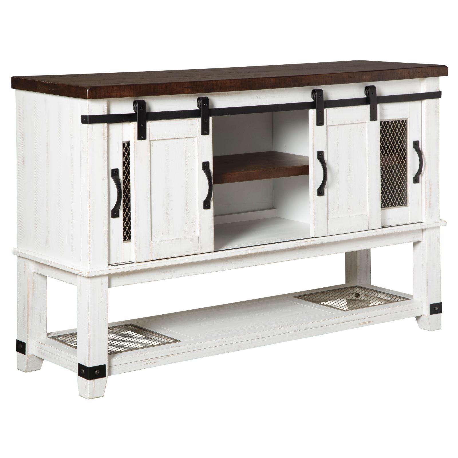 Ashley Furniture Valebeck 4 Door Server in White and Brown