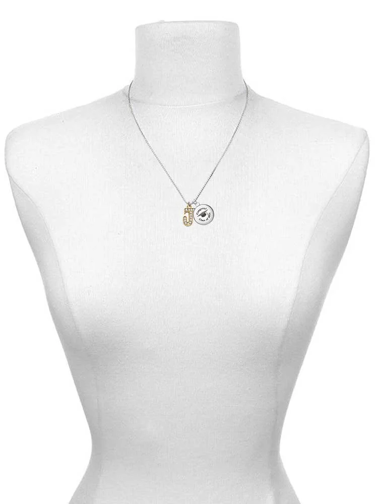 Delight Jewelry Goldtone Crystal Initial - J - Dome Teachers Can Do Virtually Anything Charm Necklace