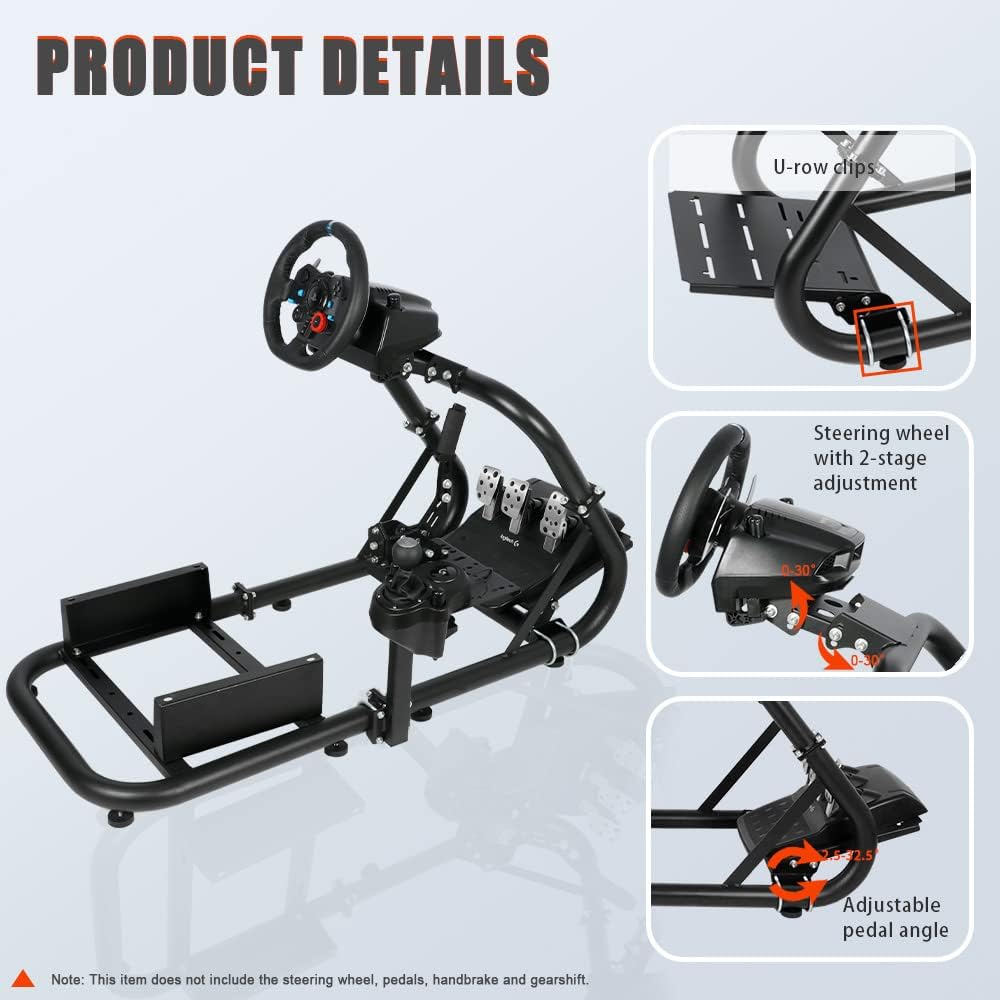 Supllueer Racing Sim Cockpit 50mm Round Tube Fit Logitech G29 G920 G923 Thrustmaster T300 Fanatec