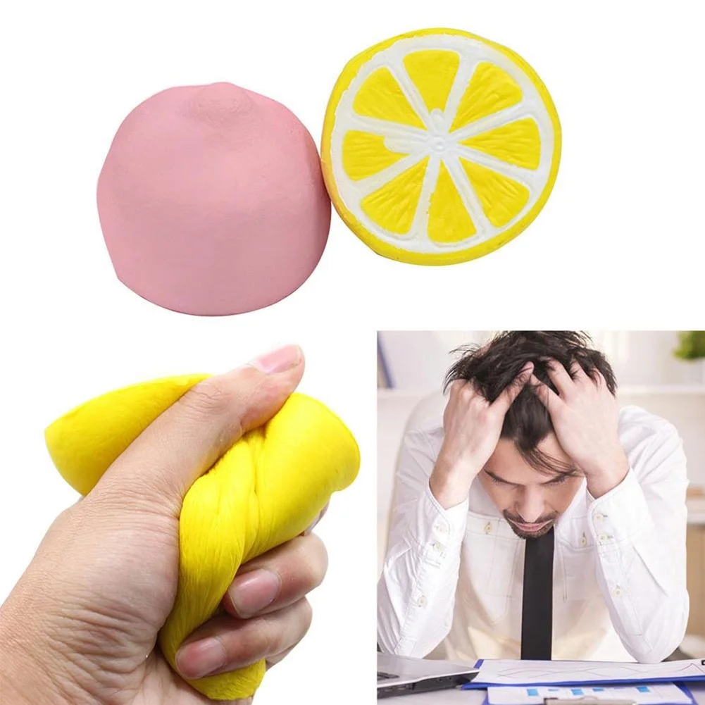 Cute Lemon Shape Anti-stress Slow Rising Stress Relief Kids Adult Squeeze Toy