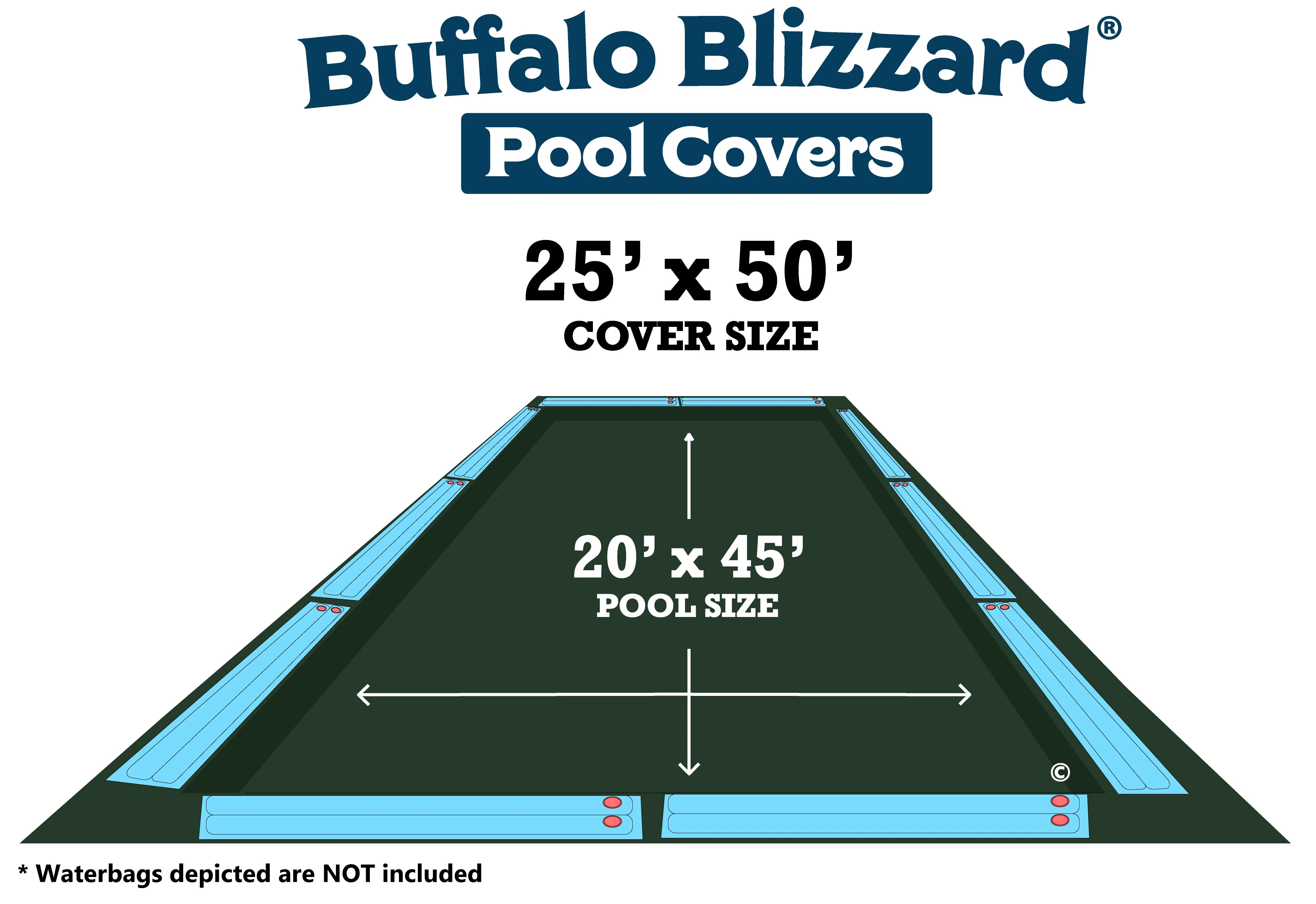 Buffalo Blizzard 20' x 45' Rectangle Supreme Plus Tan/Silver Winter Cover