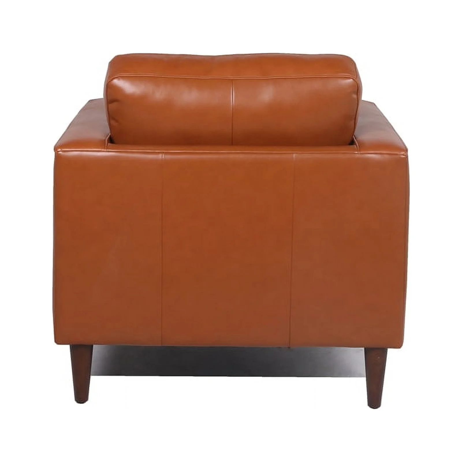 Bickford Leather Chair With Tufted Seat in Camel
