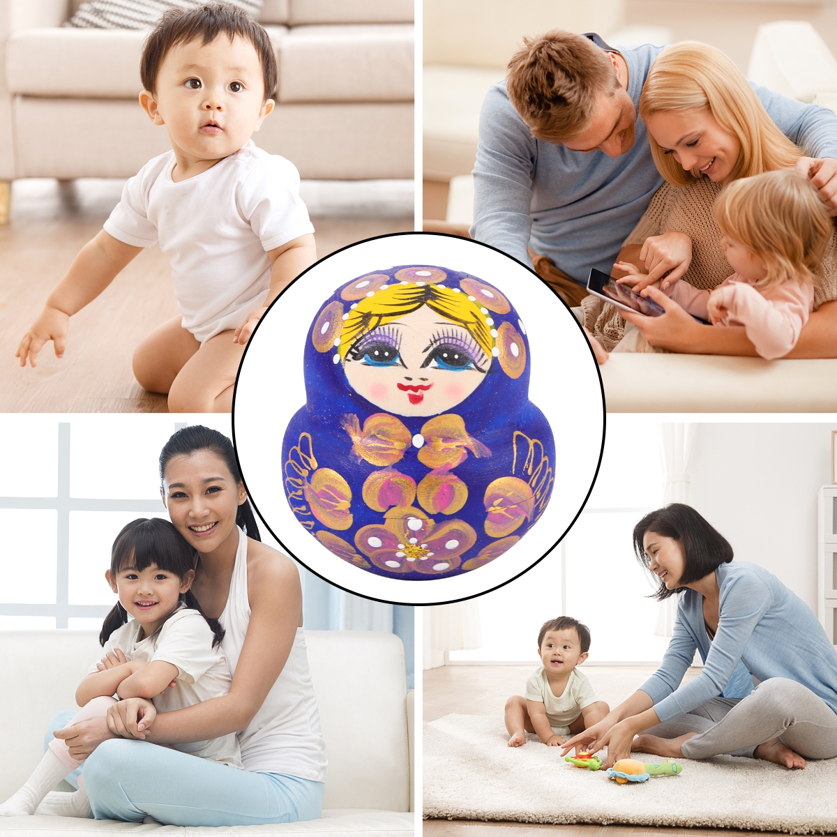 Hemoton 10Pcs Matryoshka Doll Creative Nesting Doll Russian Doll Toy Home Adornment