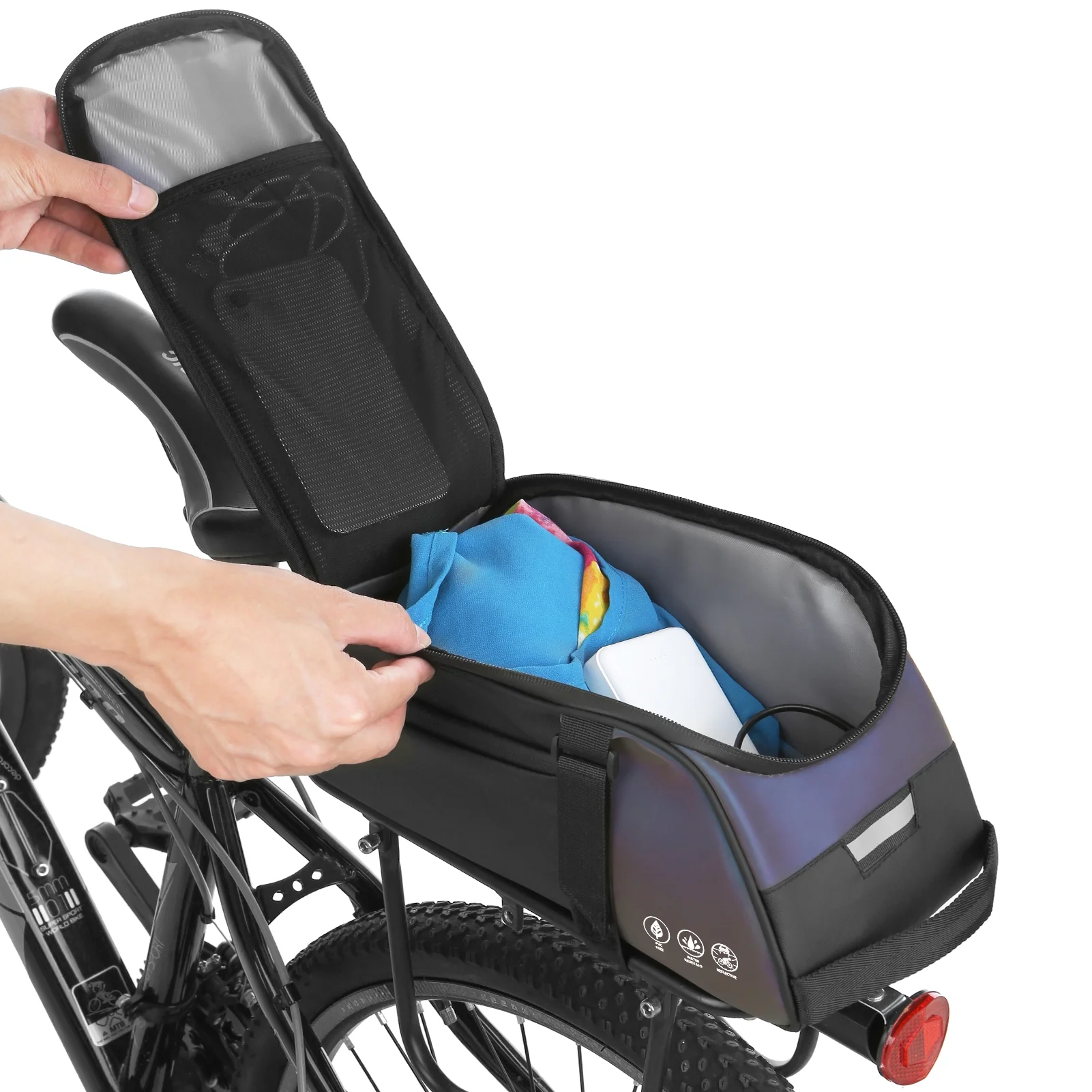 walmeck Waterproof Bike Rear Rack Bag Carrier Cycling Rear Rack Should Bag