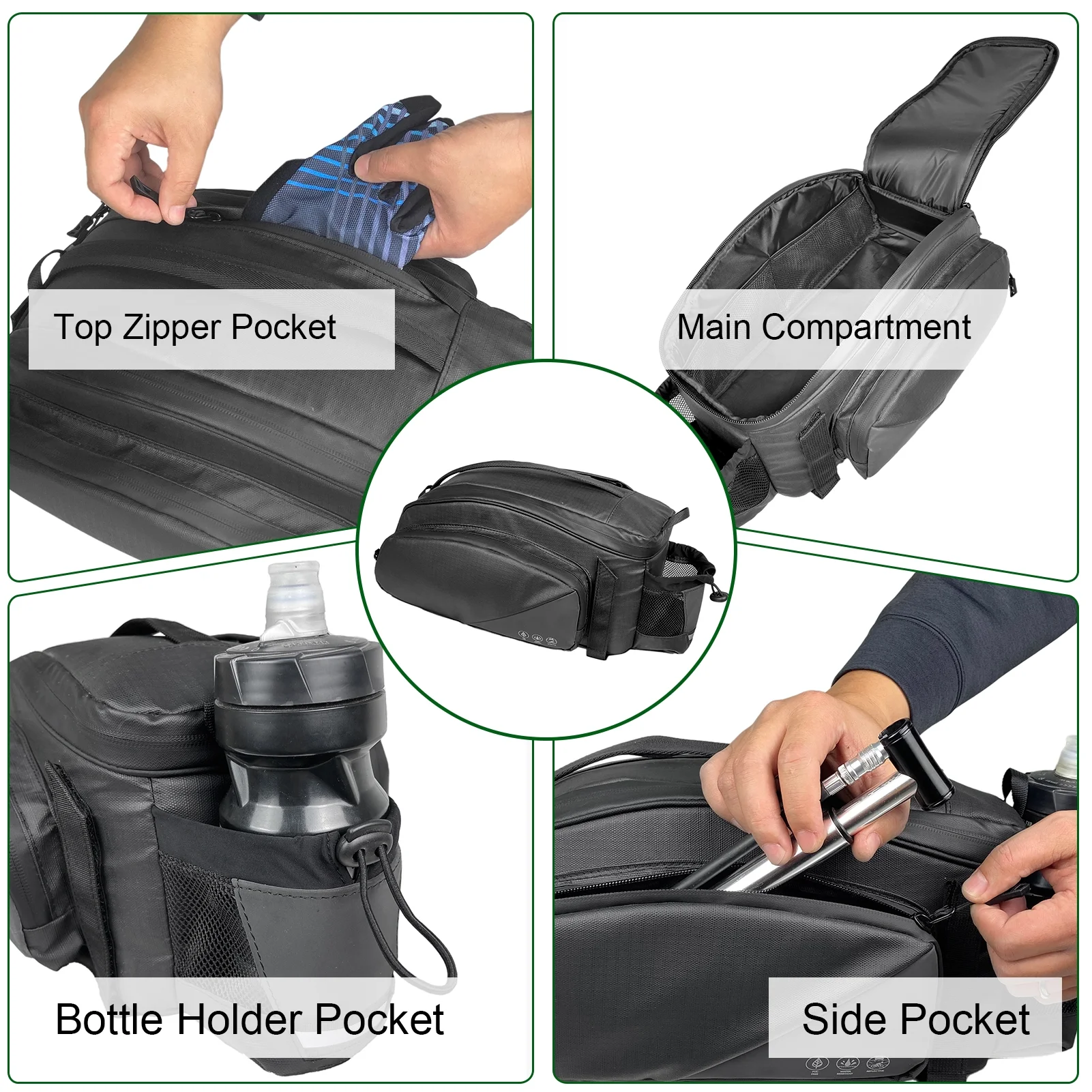 Aeike Bicycle bag,Bike Rear Buzhi Rear Seat Carrier Seat Carrier With Dsfen Adben Rear Huiop Bike