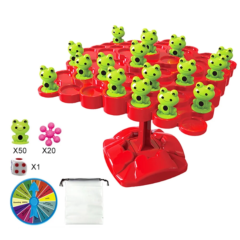 Montessori Math Toys Educational Learning Frog Balance Tree Game for 2-4 Players