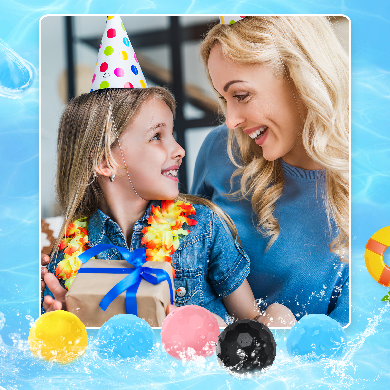 24 Pcs Water Childrens Toys Small Balls Reusable Balloons Interactive Kids Splash Beach Children’s