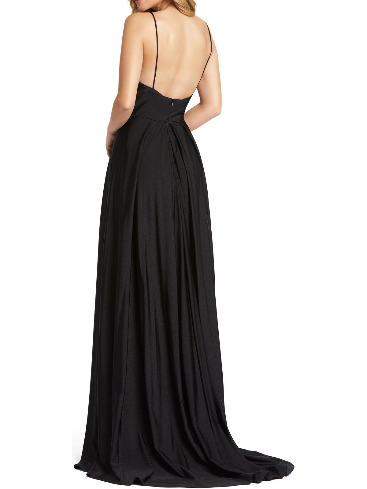 Ieena for Mac Duggal Womens Plunging Maxi Evening Dress