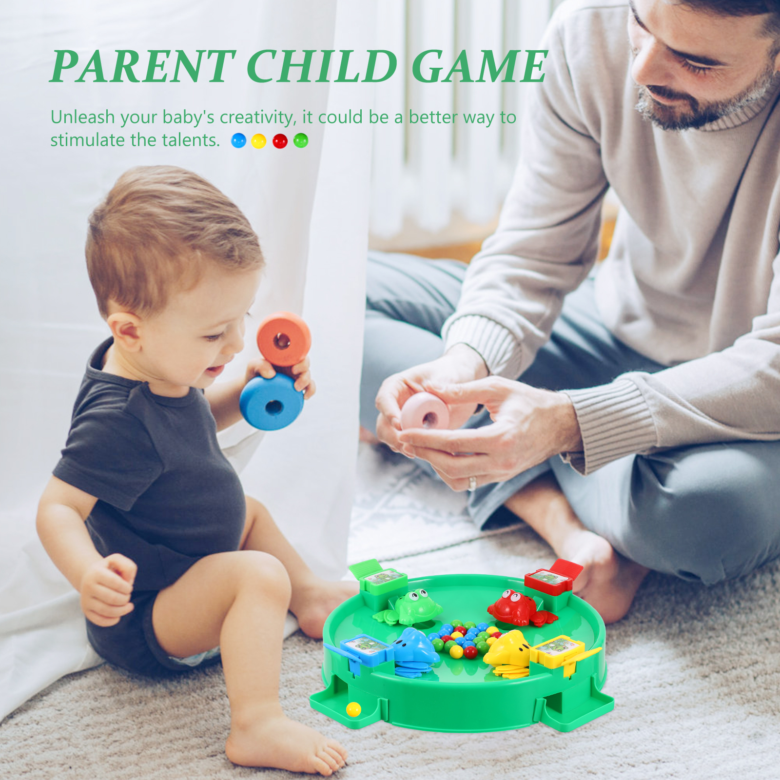 Hungry Frogs Family Board Game: Mouth Feed The Game Early Developmental 1 Set Four People