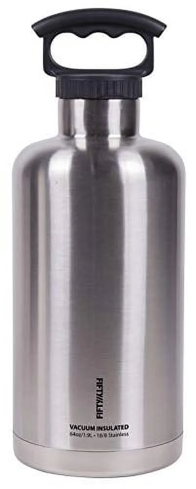 64oz - Stainless Steel Tank Growler-3 Finger Grip Cap