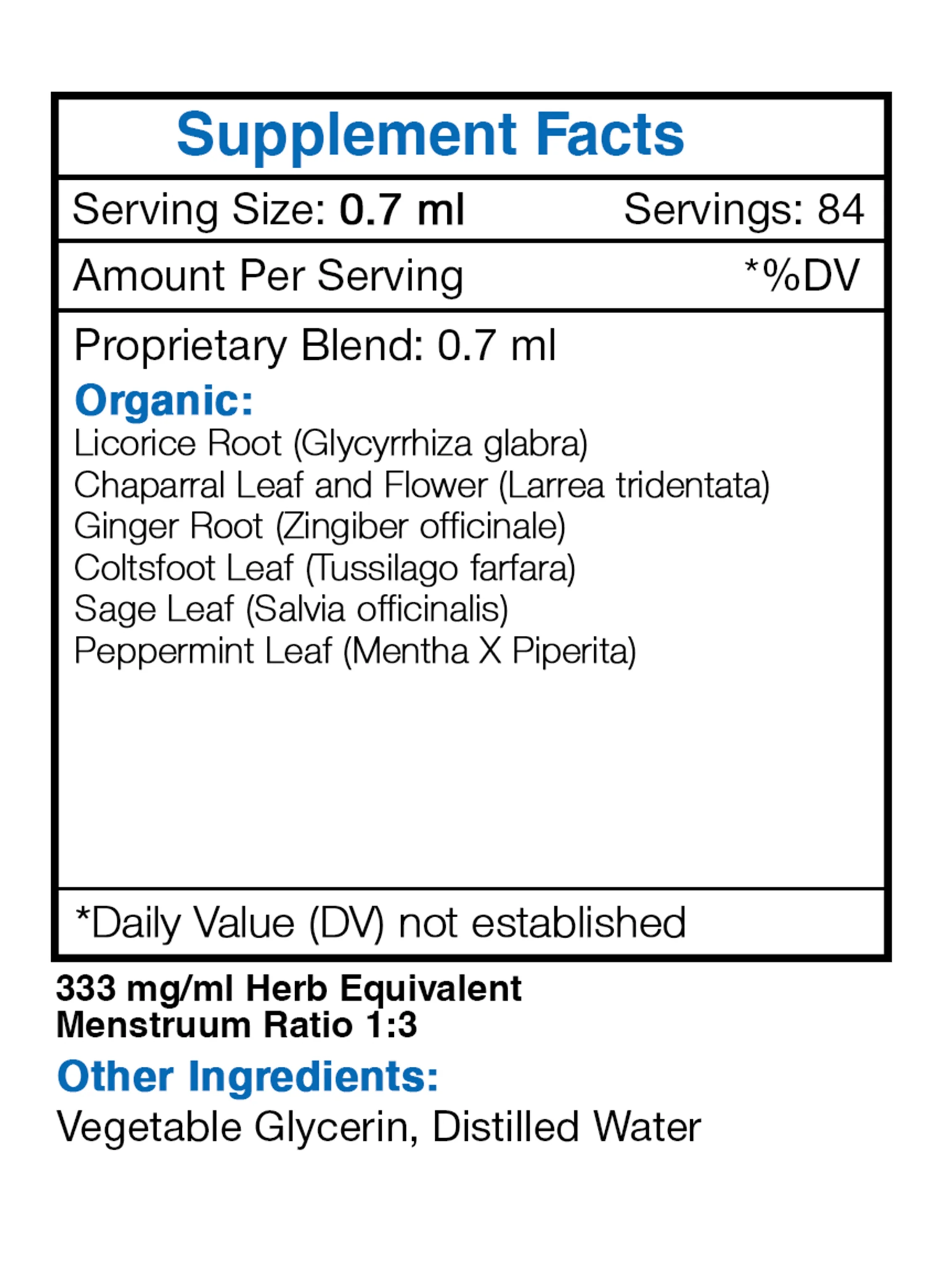 Clearway Alcohol-FREE Extract, Tincture, Glycerite Licorice, Chaparral, Ginger, Thyme, Sage, Peppermint. Clear Breathing Formula 2 oz