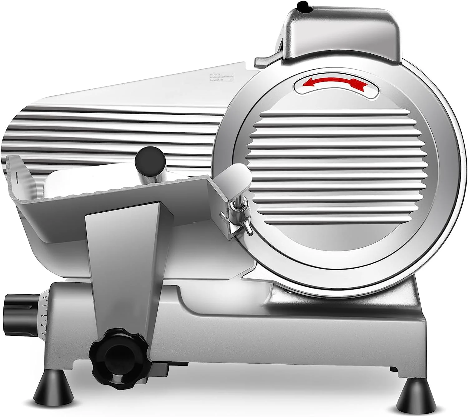 Meat Slicer Machine 10 inch Commercial Meat Slicer 240W Frozen Meat Cheese Deli Slicer Premium Chromium-Plated Steel Blade Semi-Auto Foody Slicer Home Use Low Noises