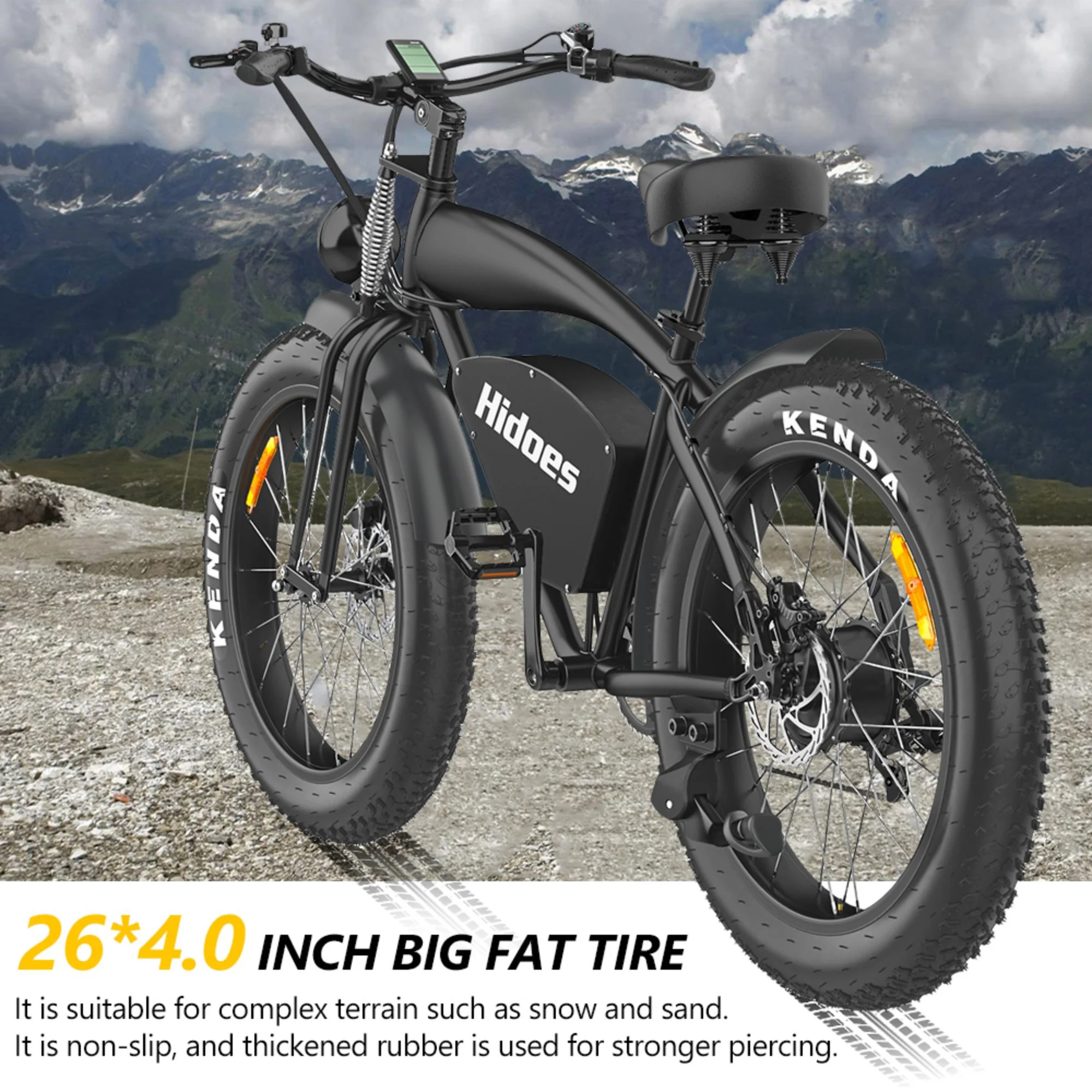 Hidoes Adult Electric Mountain Bikes Commute Ebike 1200W up to 49 Miles Long Range & 31mph, Pedal Assist E-bike Cruiser Electric Bicycle with Shimano 7 Speeds & 26