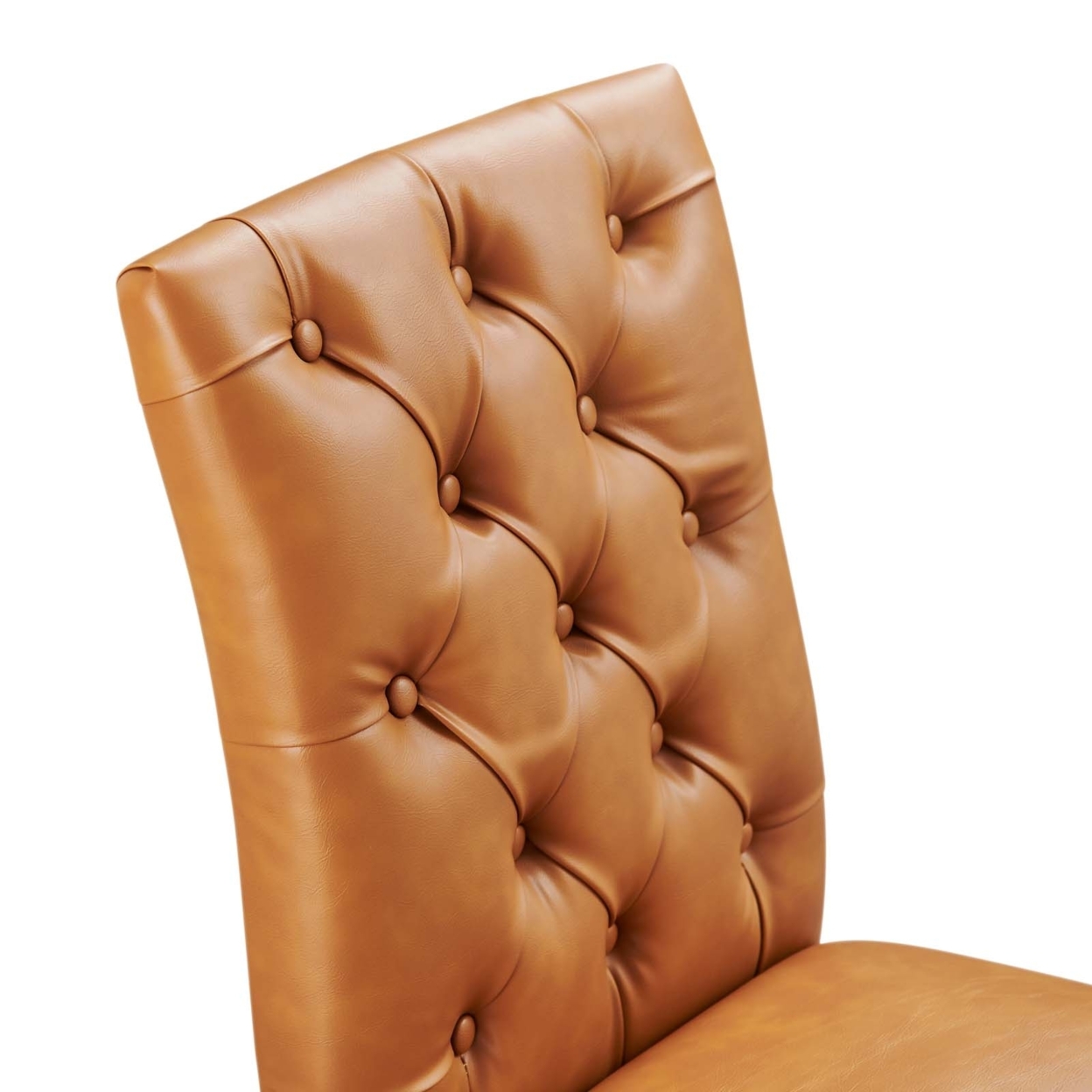 Modway Duchess Button Tufted Vegan Leather Dining Chair in Tan