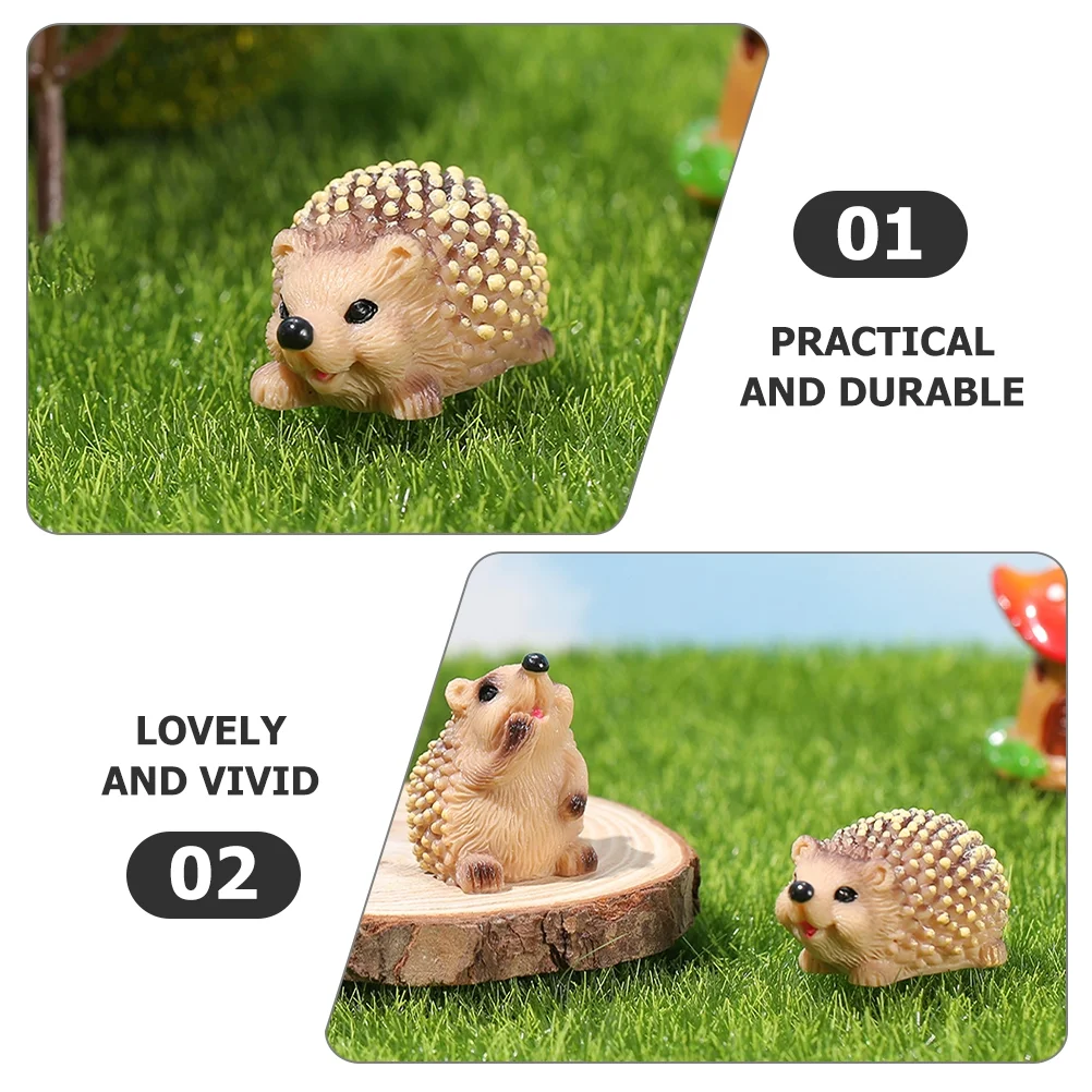 18 Pcs Toys Hedgehog Figures Playset Outdoor Decor Christmas Decore Micro Landscape Animal Lovely Statue Resin