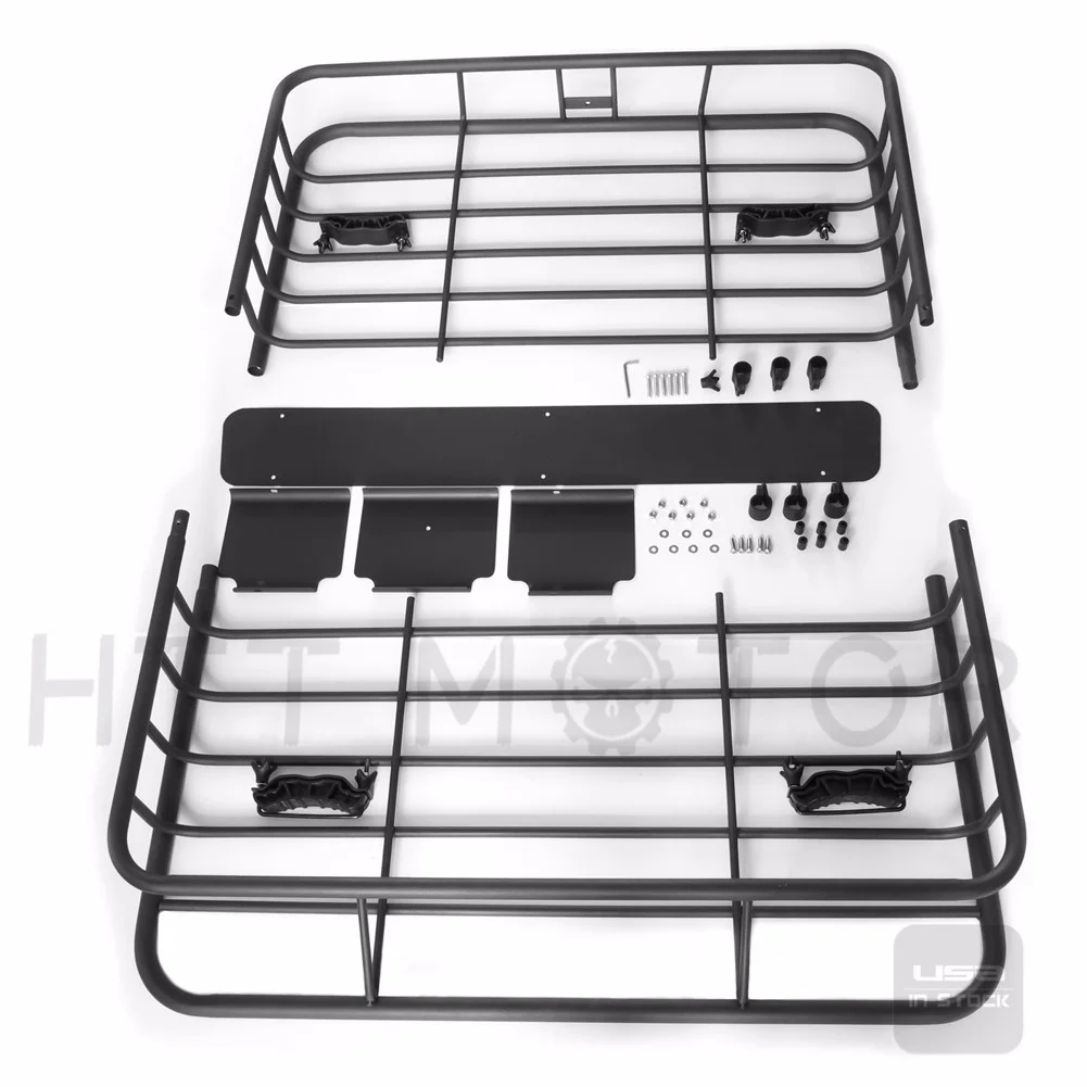 Black Universal Roof Rack Cargo Car Top Luggage Holder Carrier Basket Travel SUV