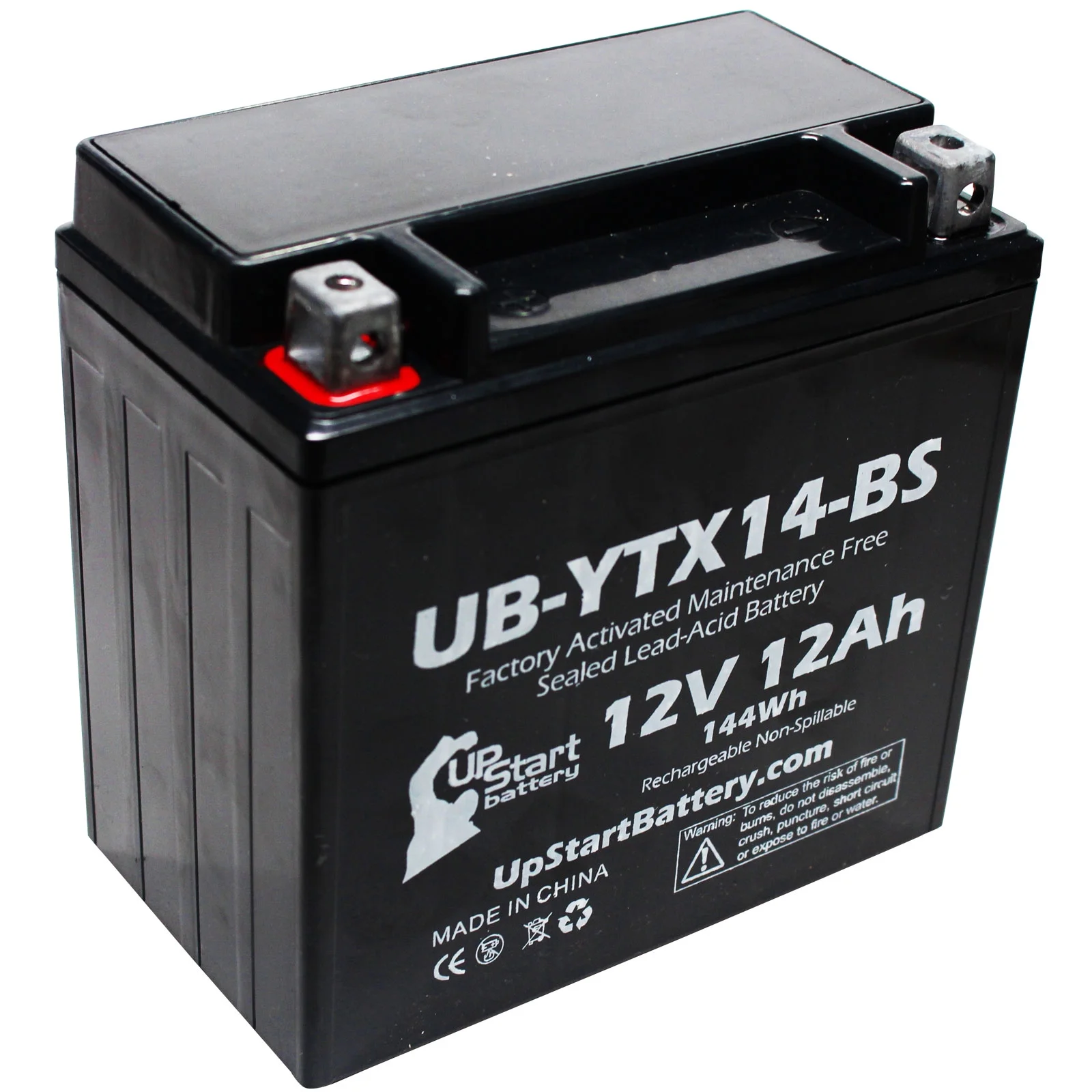 2-Pack Replacement 2012 Kawasaki Ninja ZX-14 1400 CC Factory Activated, Maintenance Free, Motorcycle Battery - 12V, 12AH, UB-YTX14-BS