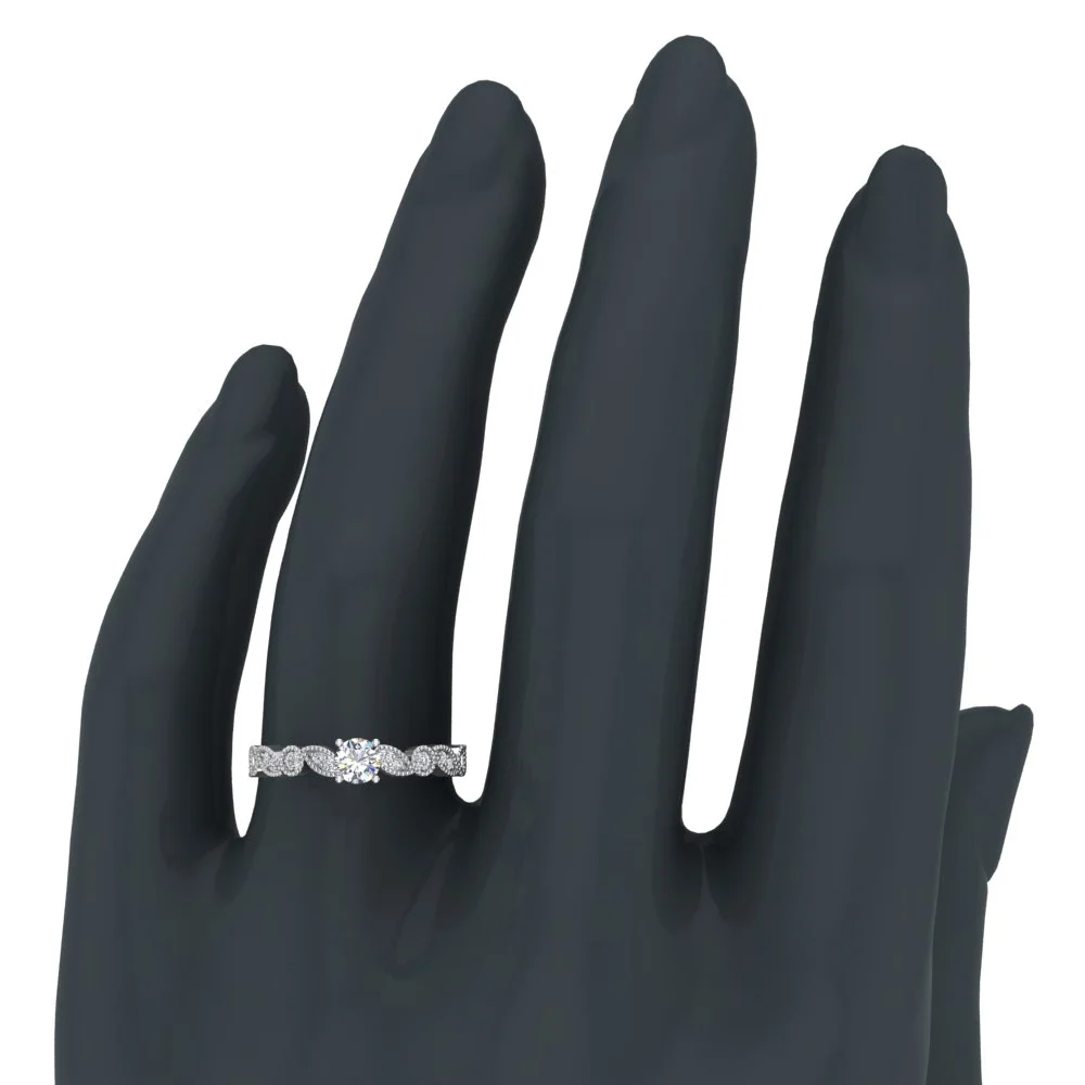 Circle and Marquee Marquise Round Brilliant Diamond Rings 14K Gold 0.60 CT TW (G,SI1)