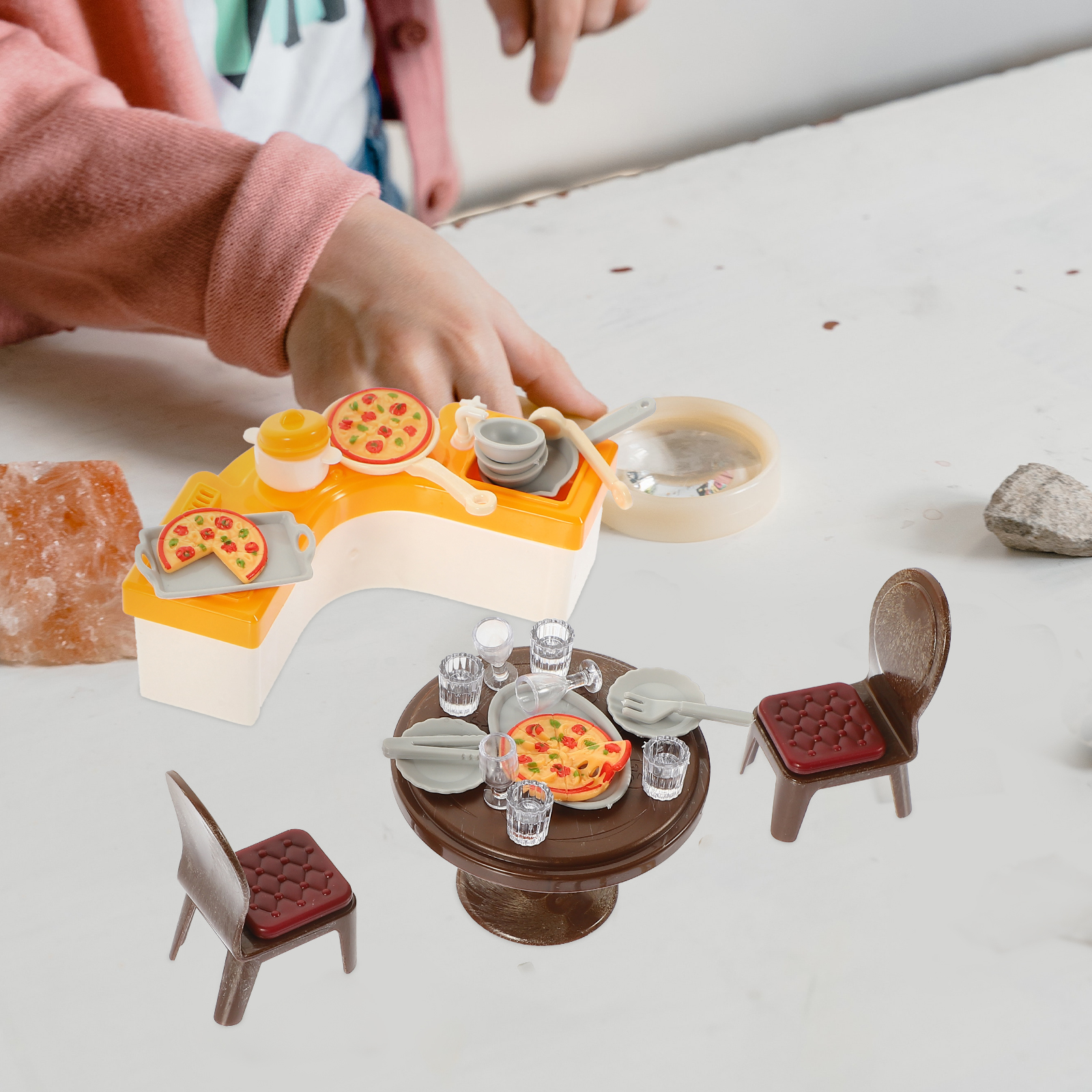 3 Sets Play House Trinkets Fun Toys Lightweight Safe Toys Mini Furniture Kids Pretend Play Toys Child