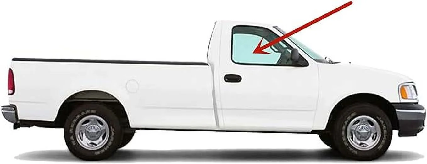 Passenger Right Side Door Window Door Glass Compatible with Ford F150/F250LD(Light Duty) 1997-2003 & F150Heritage 2004 2 Door Super/Standard Cab Models